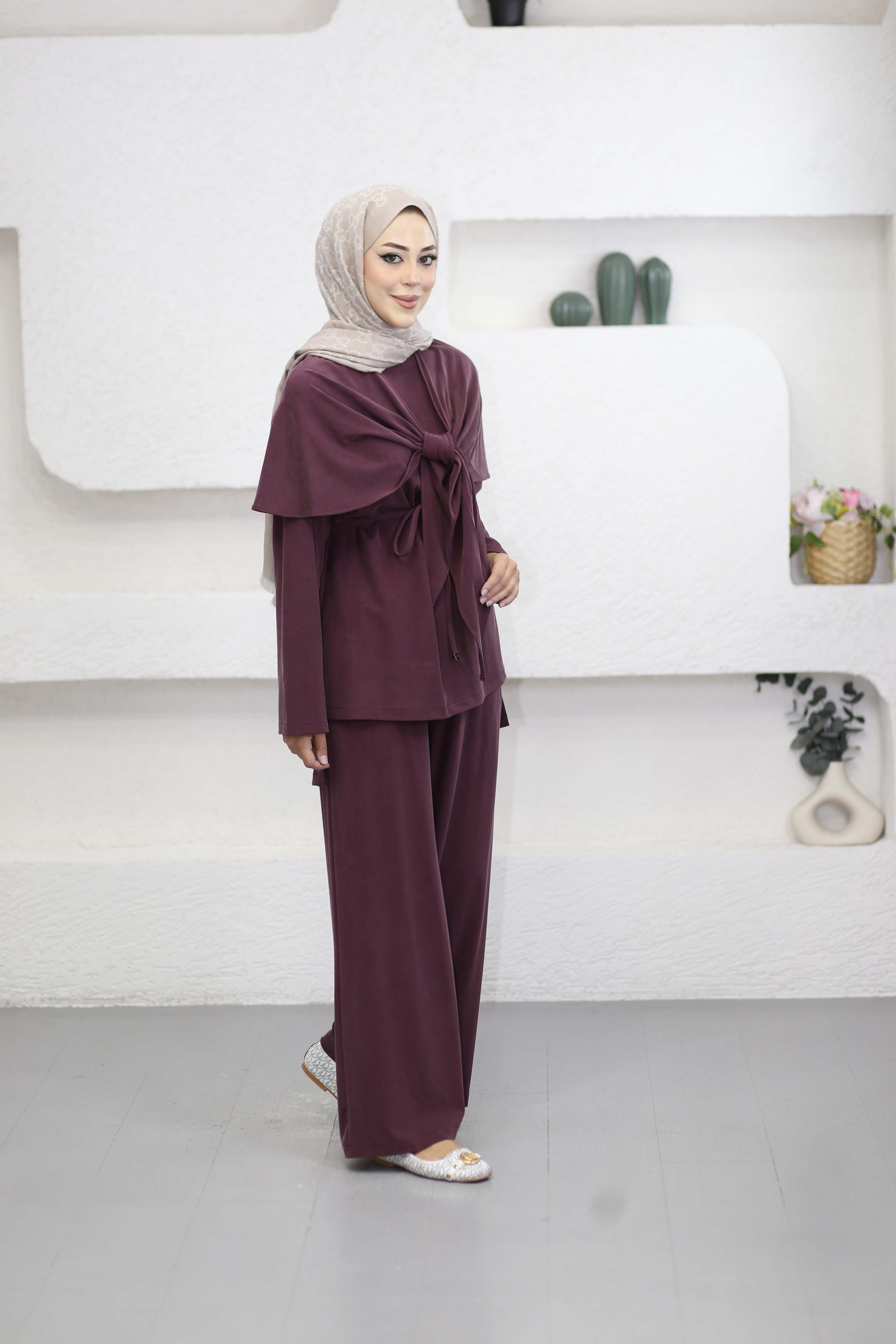 Omuz Atkılı  Takım Bordo 4522