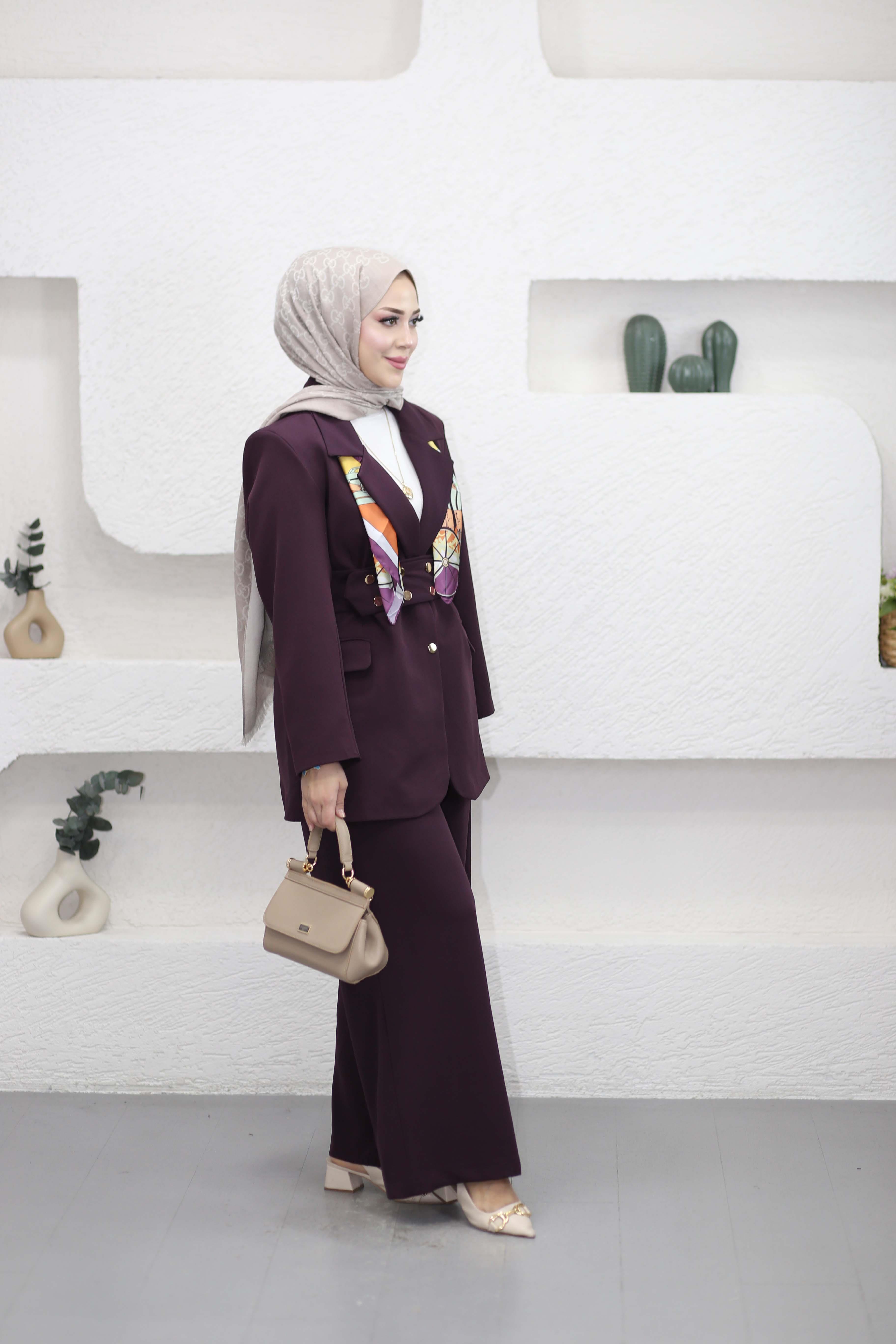Selven Kemer Çıtçıtlı Takım Bordo 8139