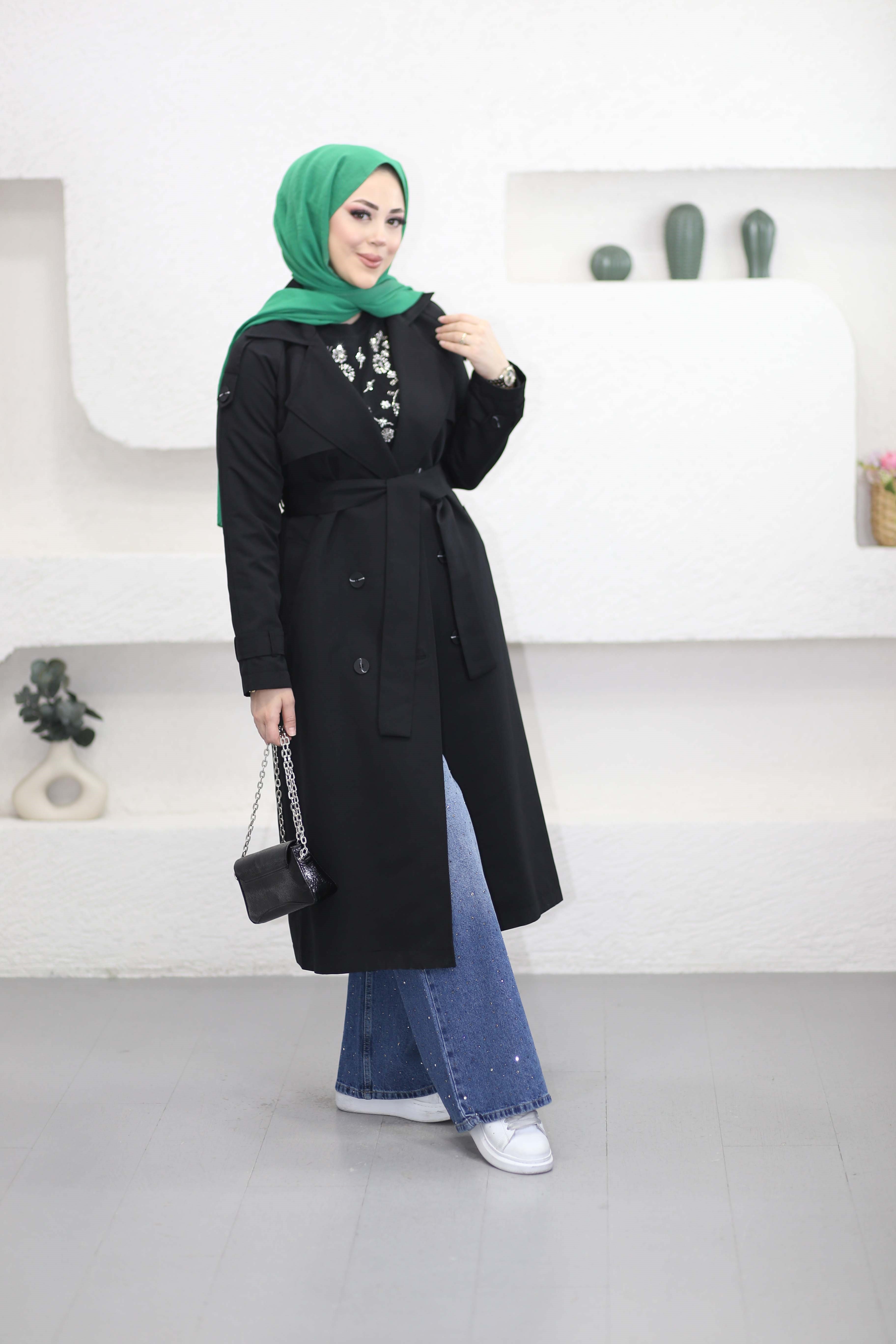 Şeyda Trenç Siyah 4042