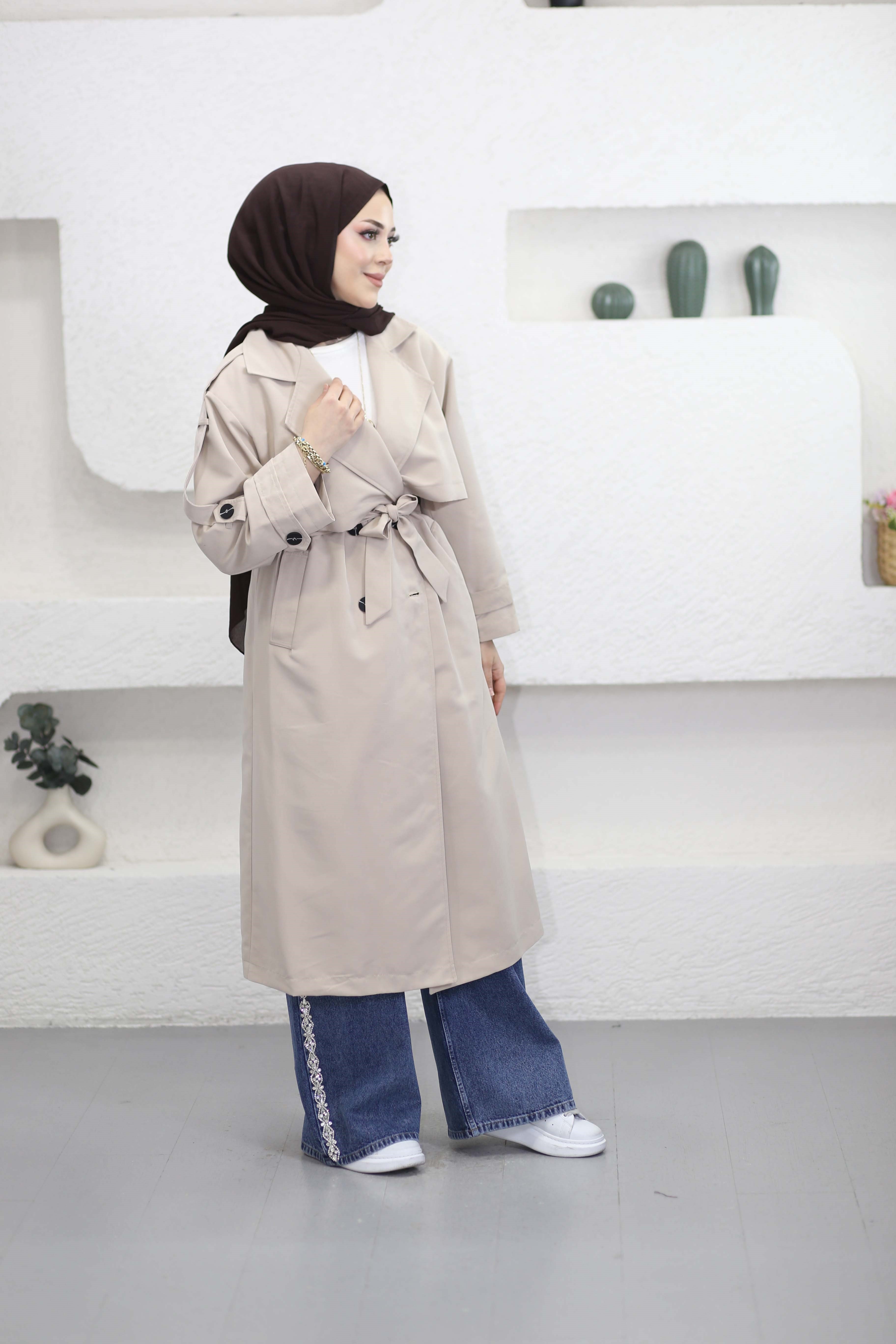 Alice Trençkot Bej 40114