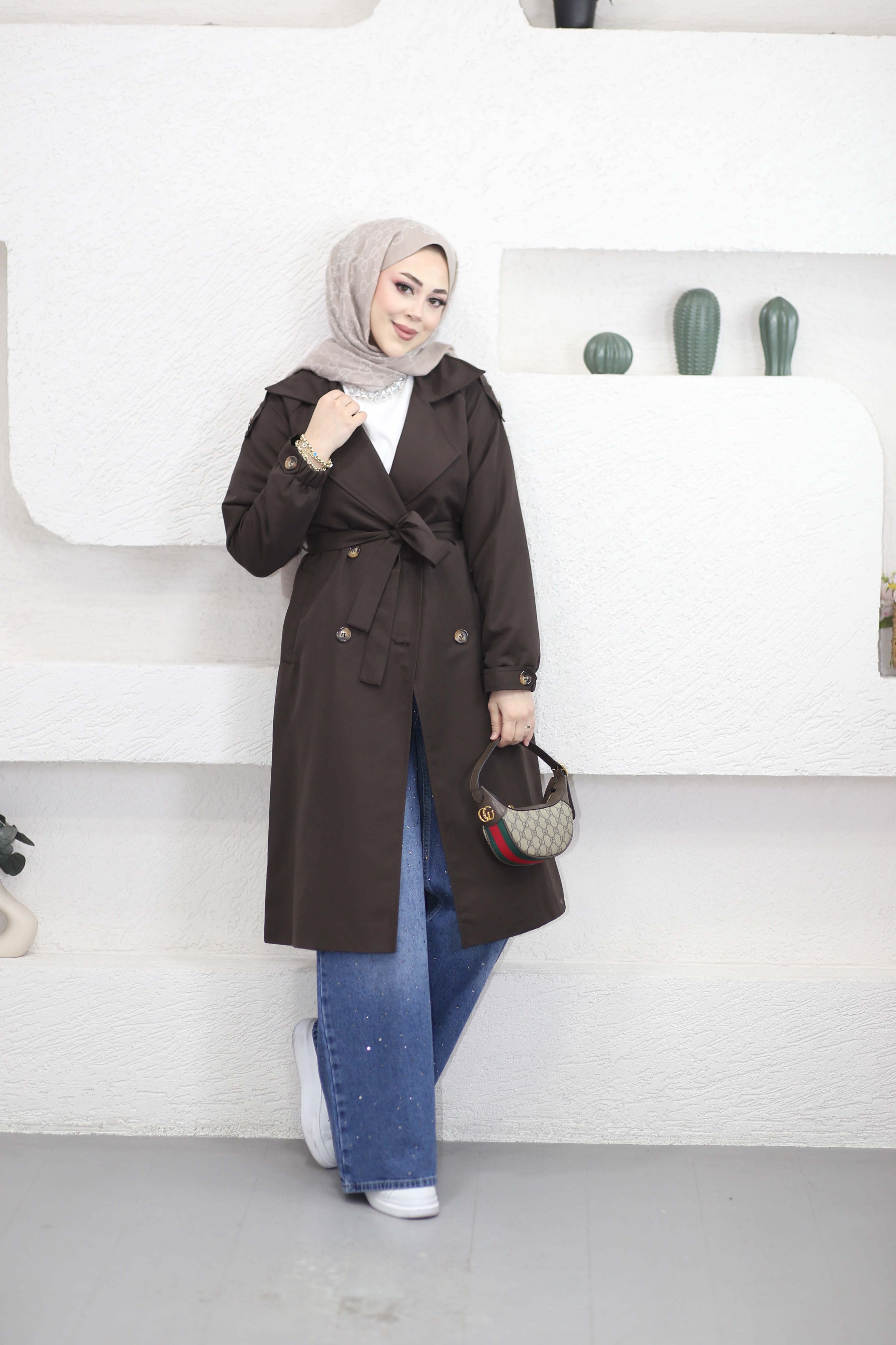 Jesica Trençkot Kahverengi 40107