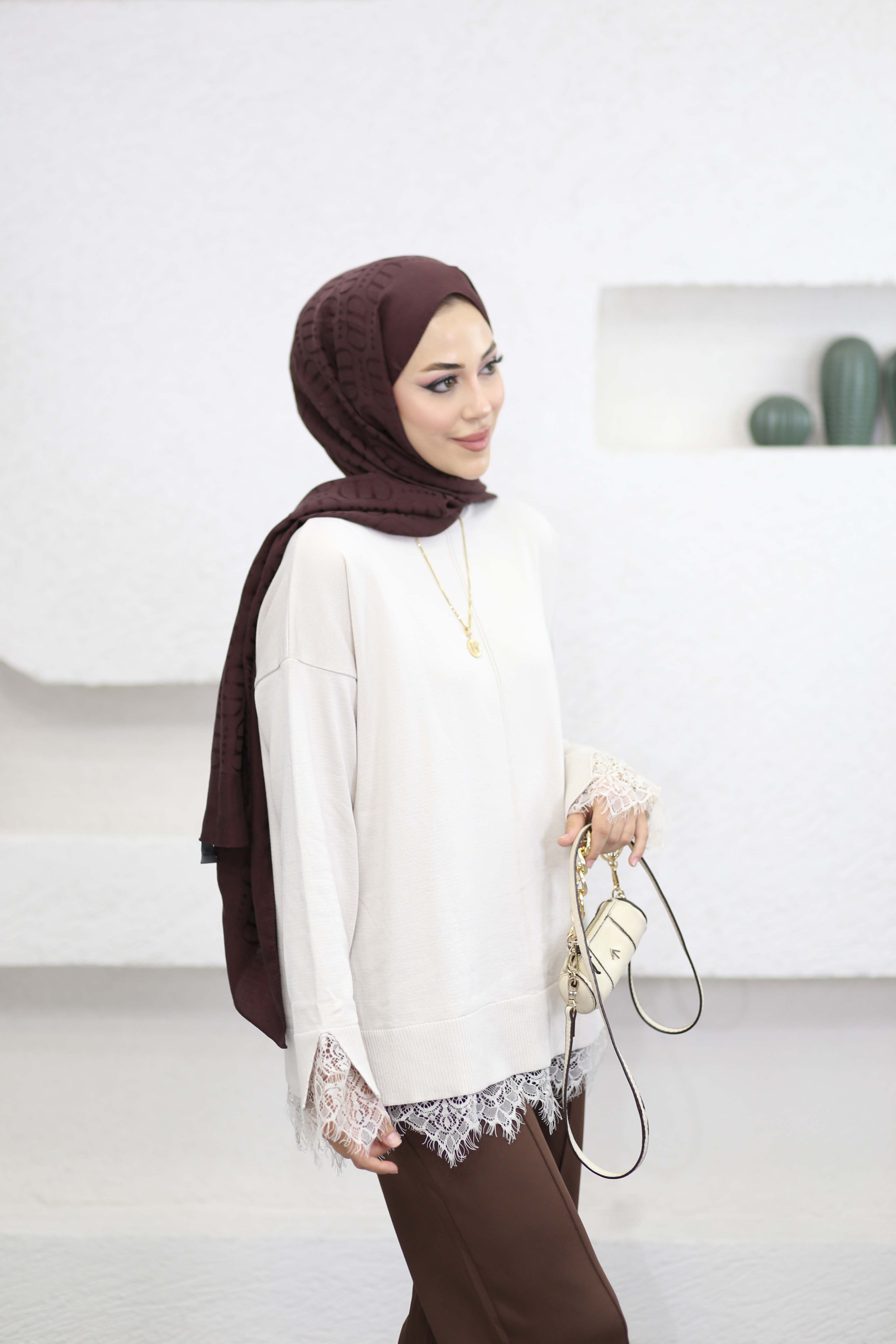 Yellow Triko Tunik Bej 6122