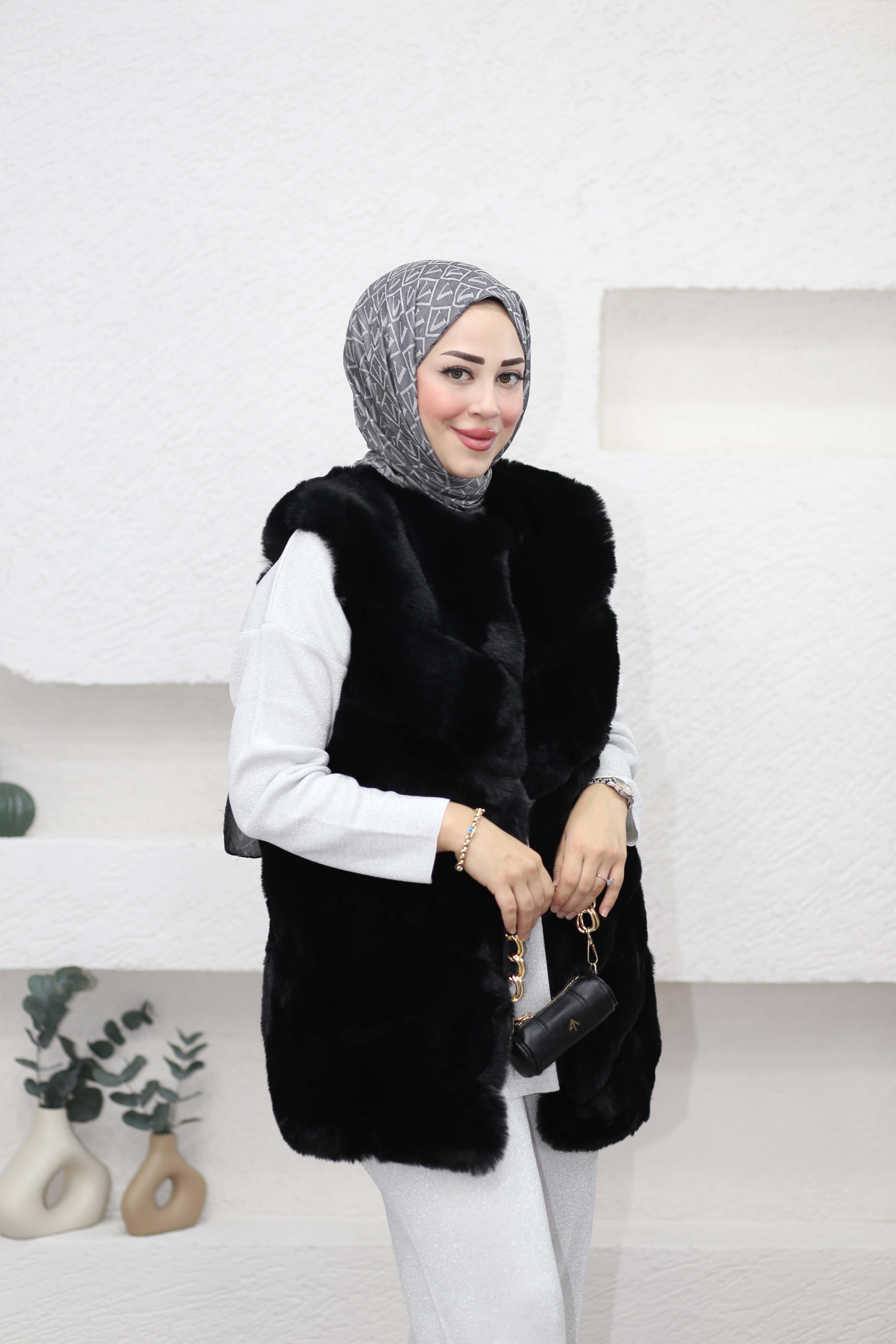 Kürk Yelek (80 cm) Siyah 6879