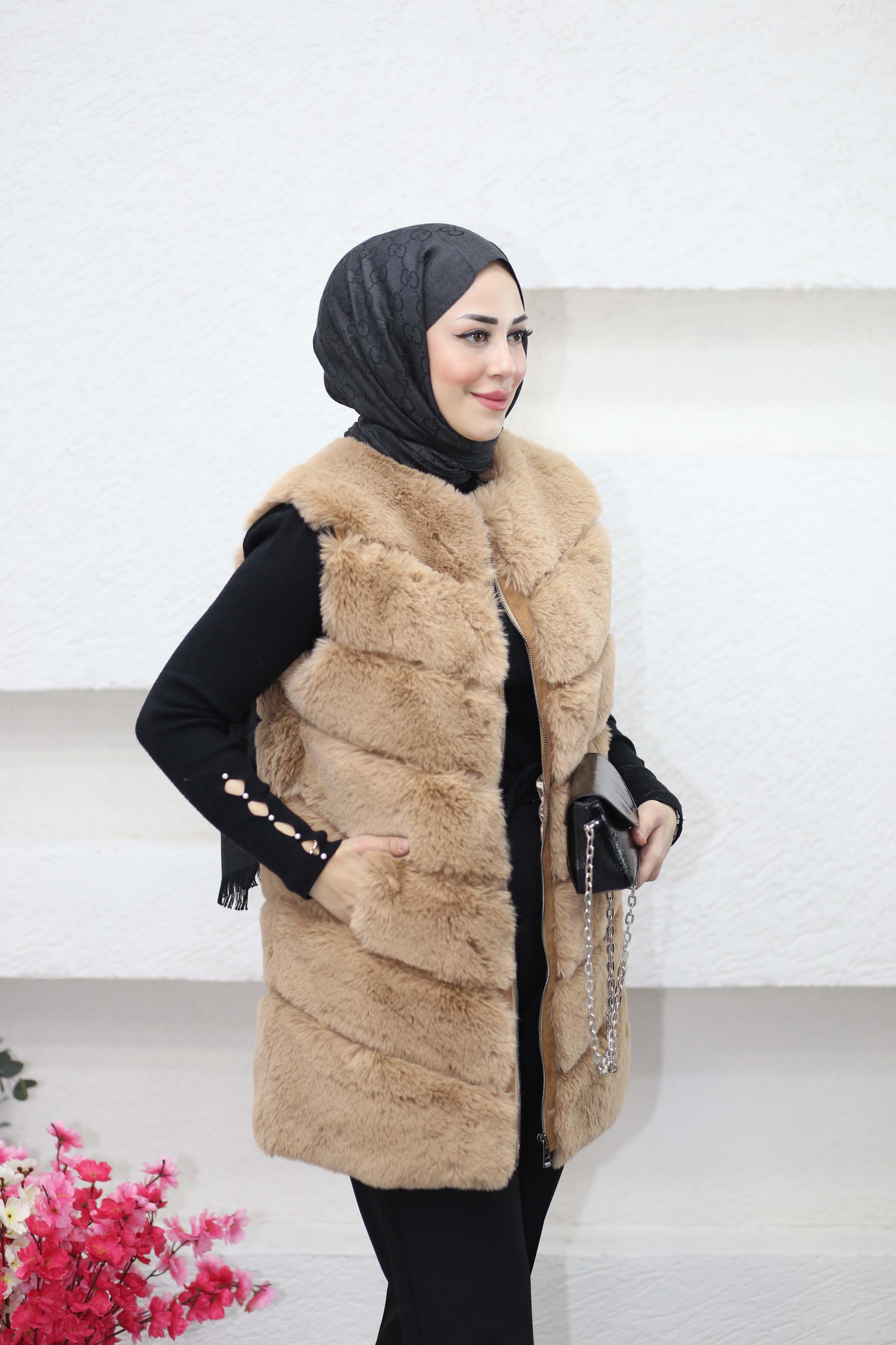 Kürk Yelek (80 cm) Camel 6879