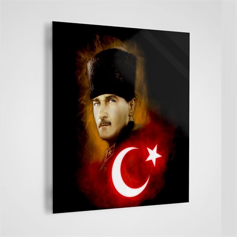 Mustafa Kemal Atatürk Dekoratif Cam Tablo