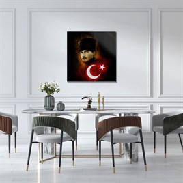 Mustafa Kemal Atatürk Dekoratif Cam Tablo