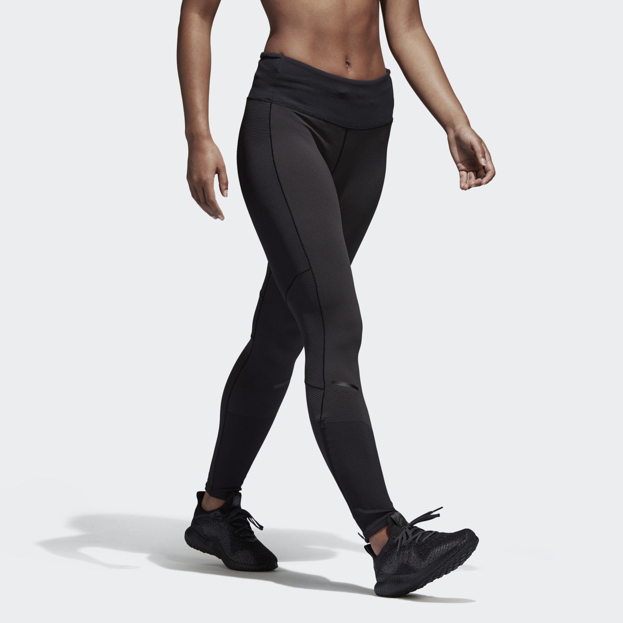 Лосины для бега. Бег черное. Adidas Running leggins fast Impact reflect Night.