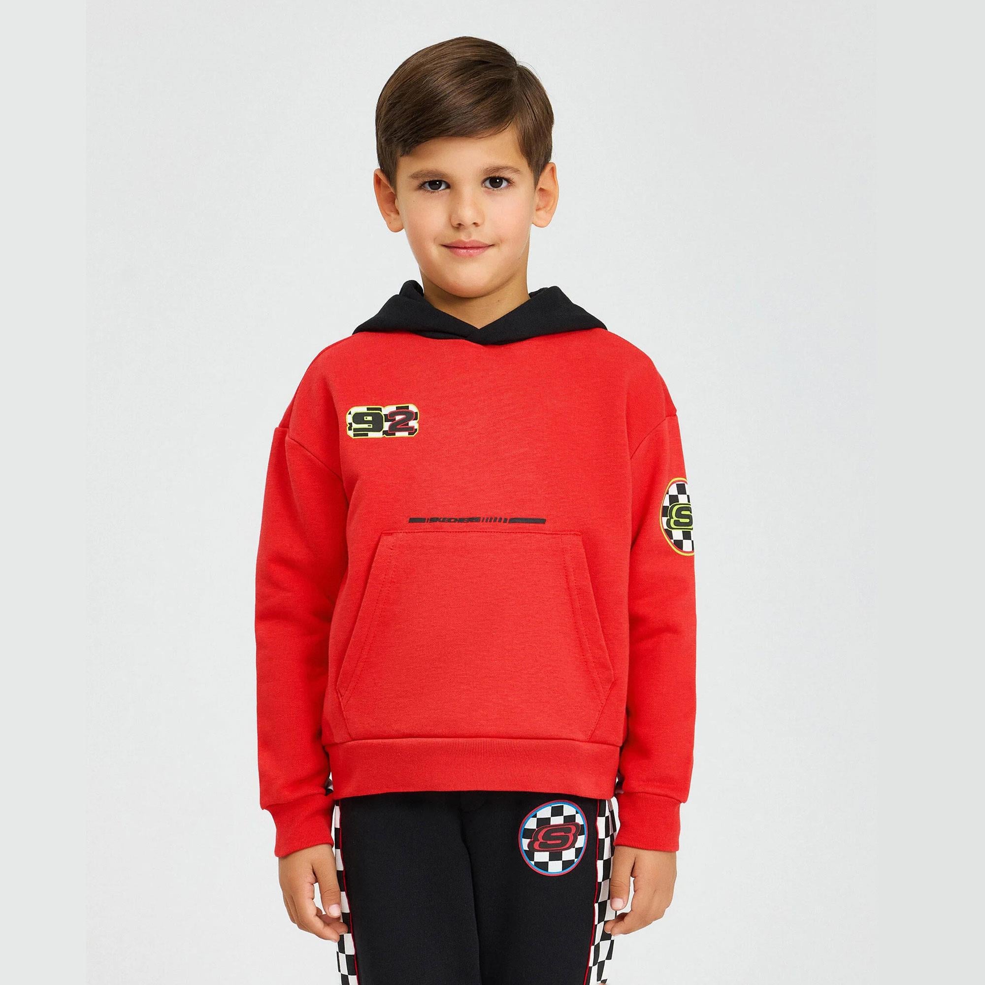 B LW Fleece Hoodie Sweatshirt - BORDO(AÇMA)