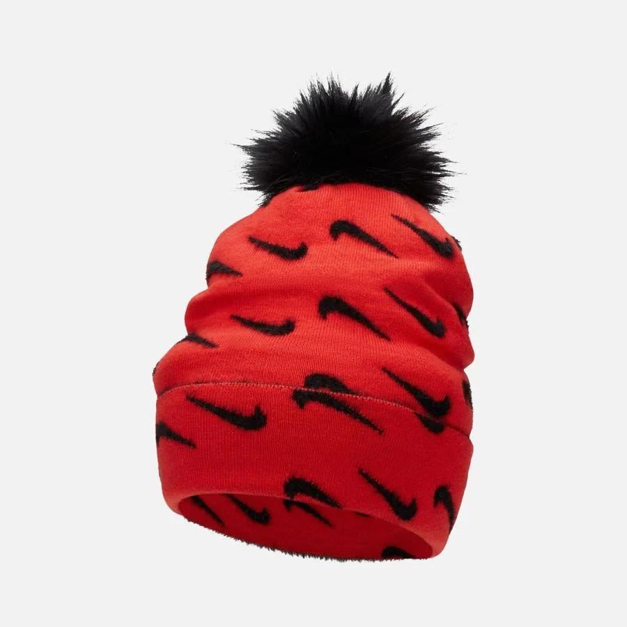 K NK PEAK BEANIE POM - FÜME/SARI