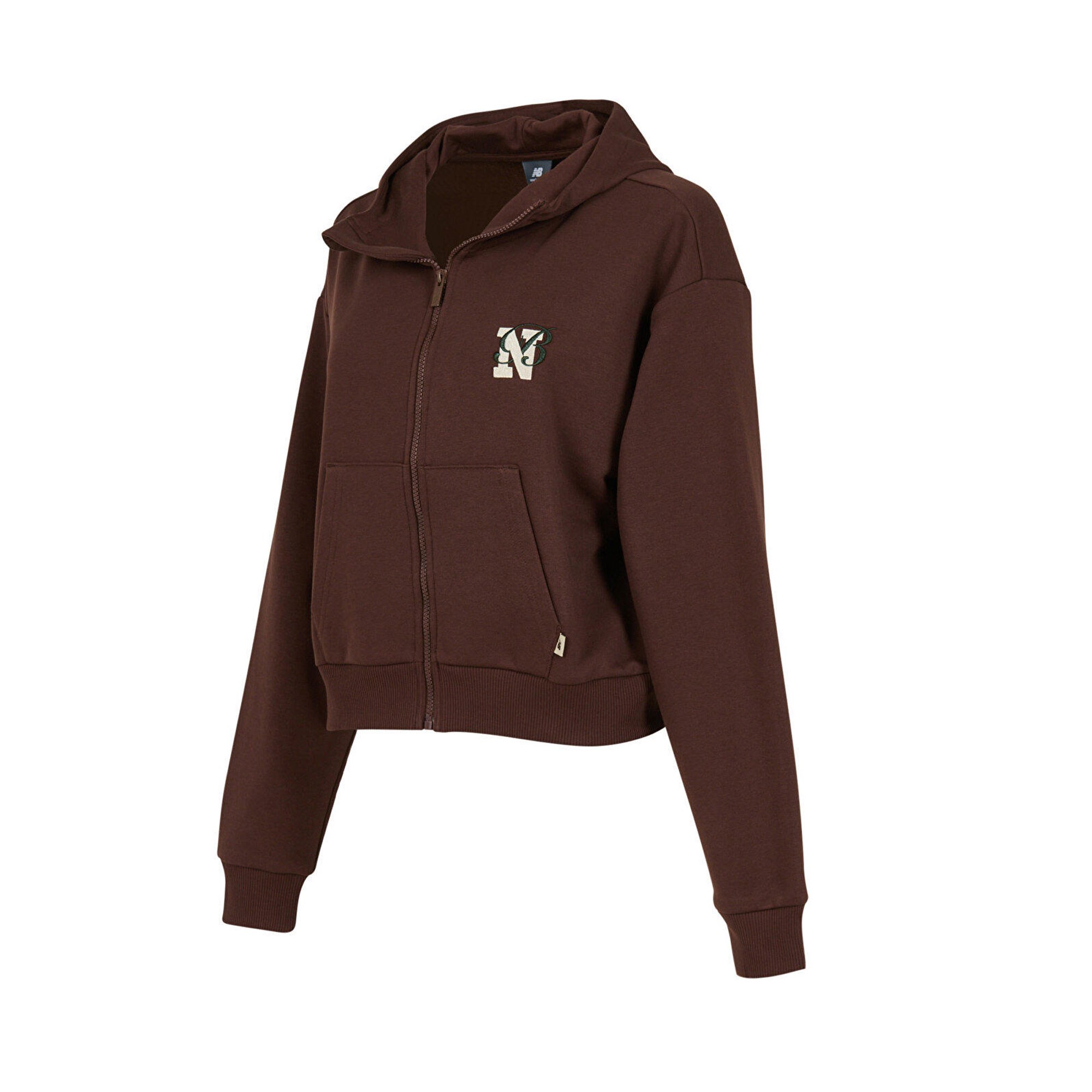 NB LIFESTYLE WOMEN FULL ZIP - KAHVERENGI
