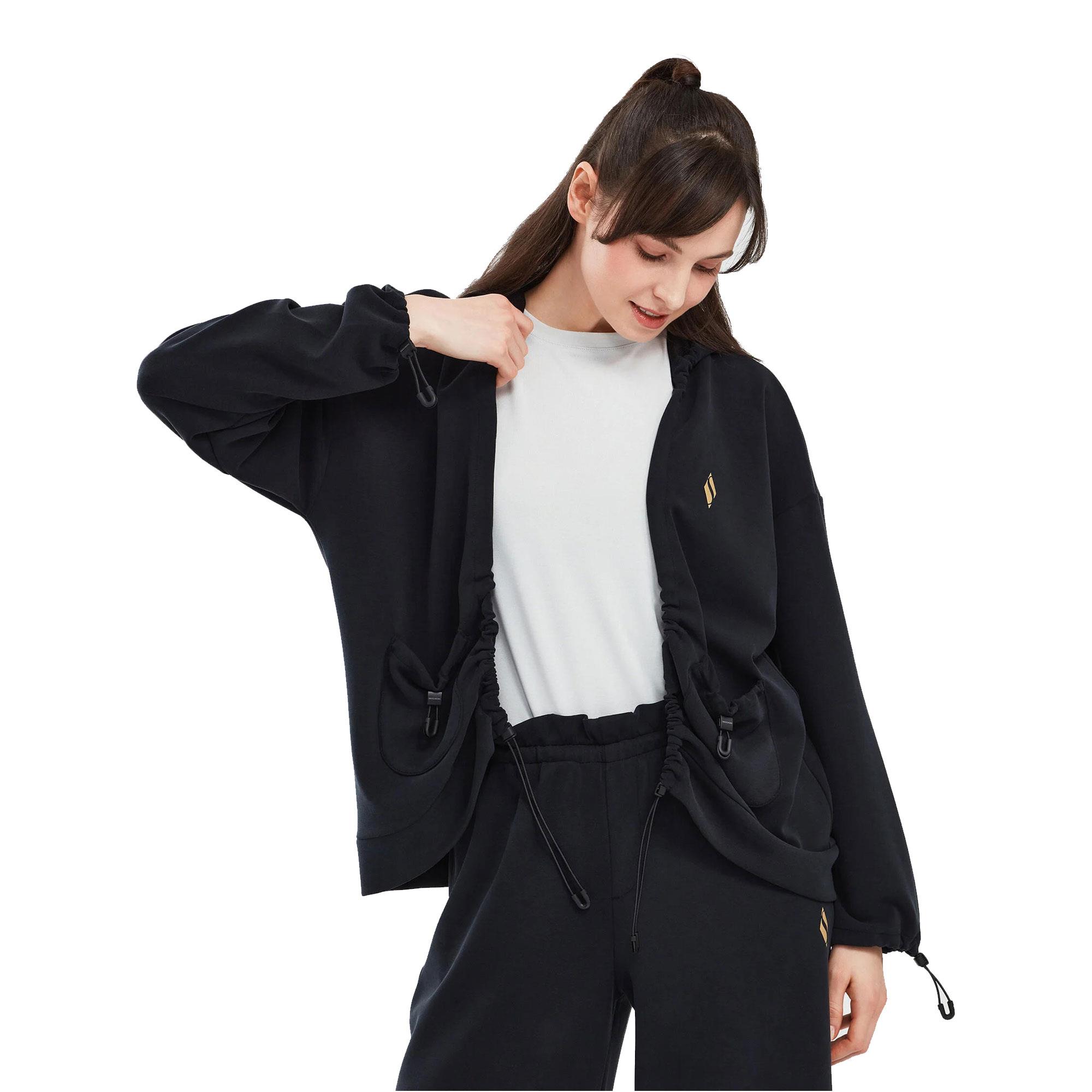 Soft Touch W Full Zip Hoodie Sweatshirt - SİYAH
