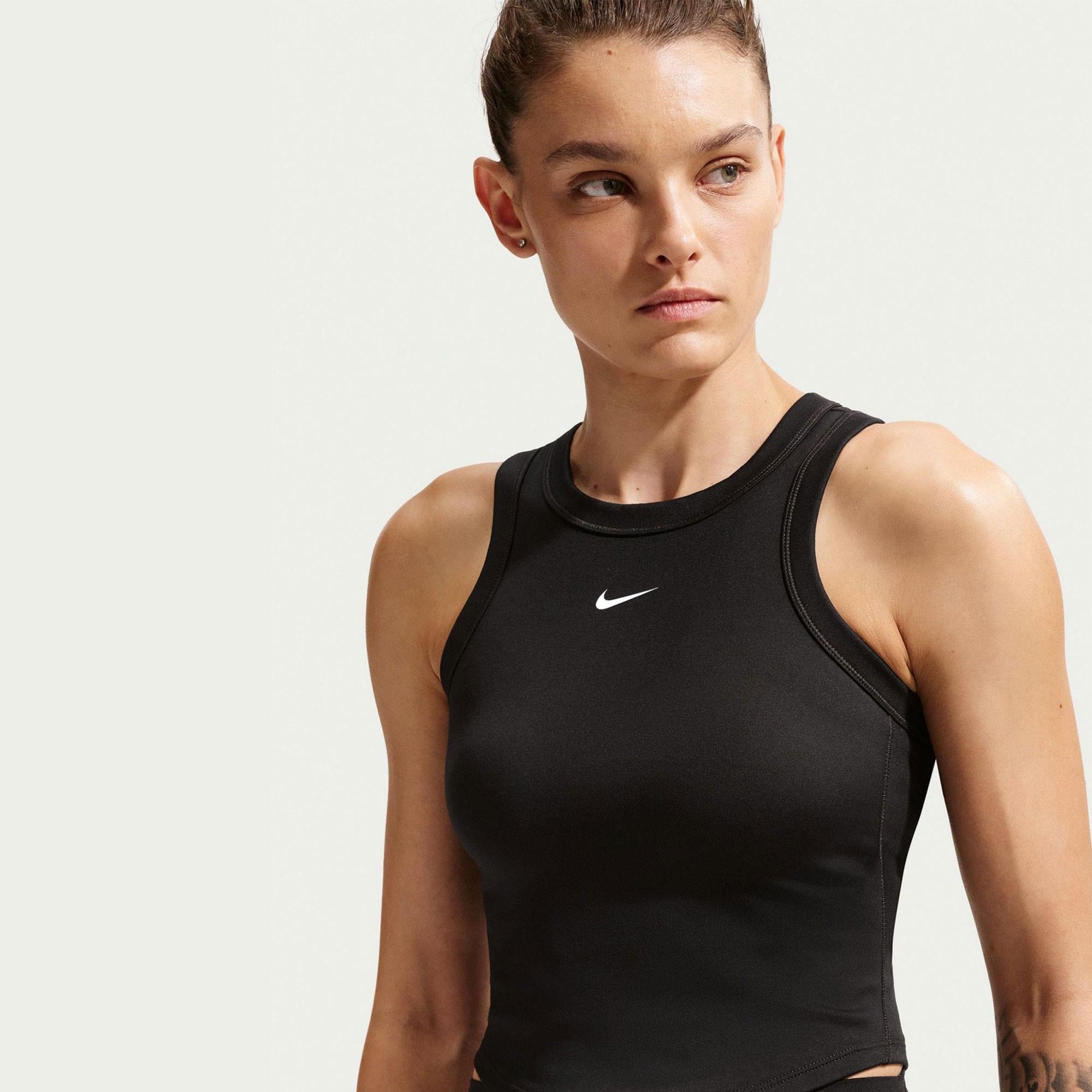 W NK ONE FITTED DF CROP TANK - KREM
