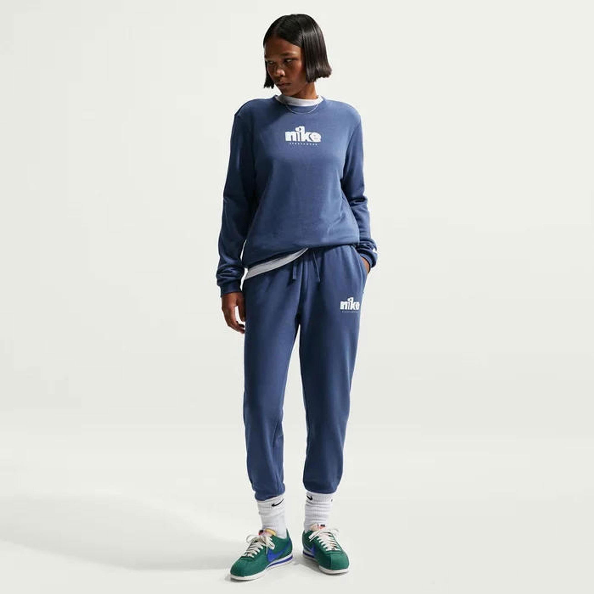W NSW CLUB FLC STD GX PANT - SİYAH LEOPAR