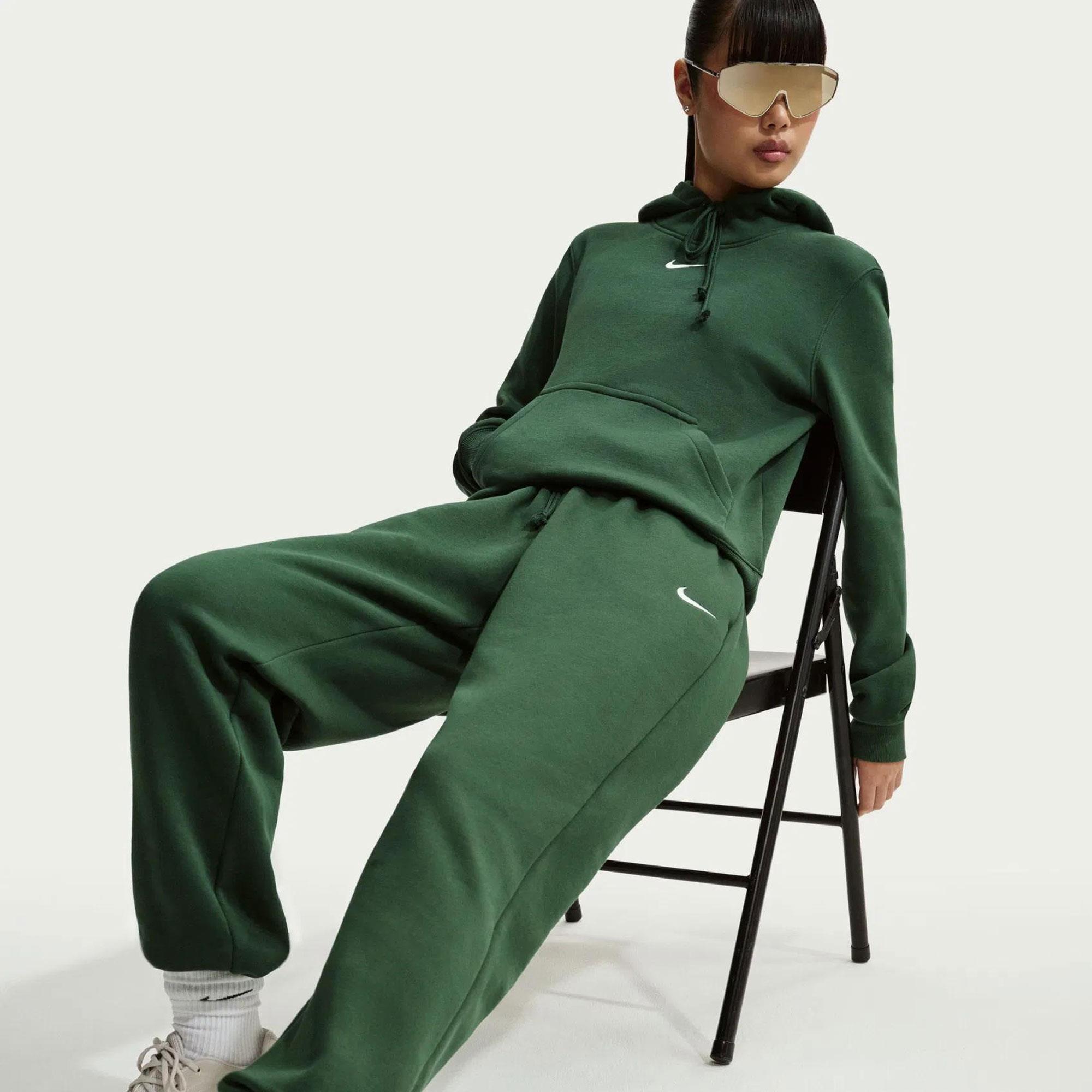 W NSW PHNX FLC HR OS PANT 2 - SİYAH/KAHVE