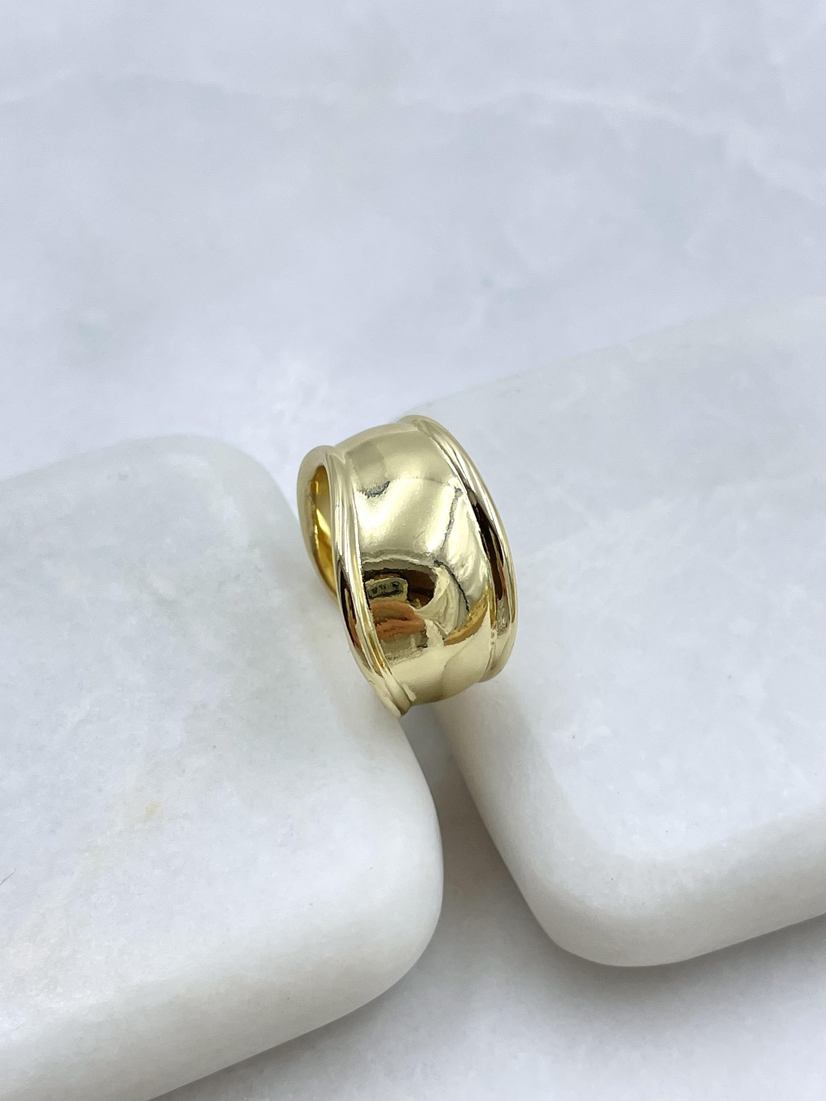 Altın Kaplama Asimetrik Plaka Yüzük Gold