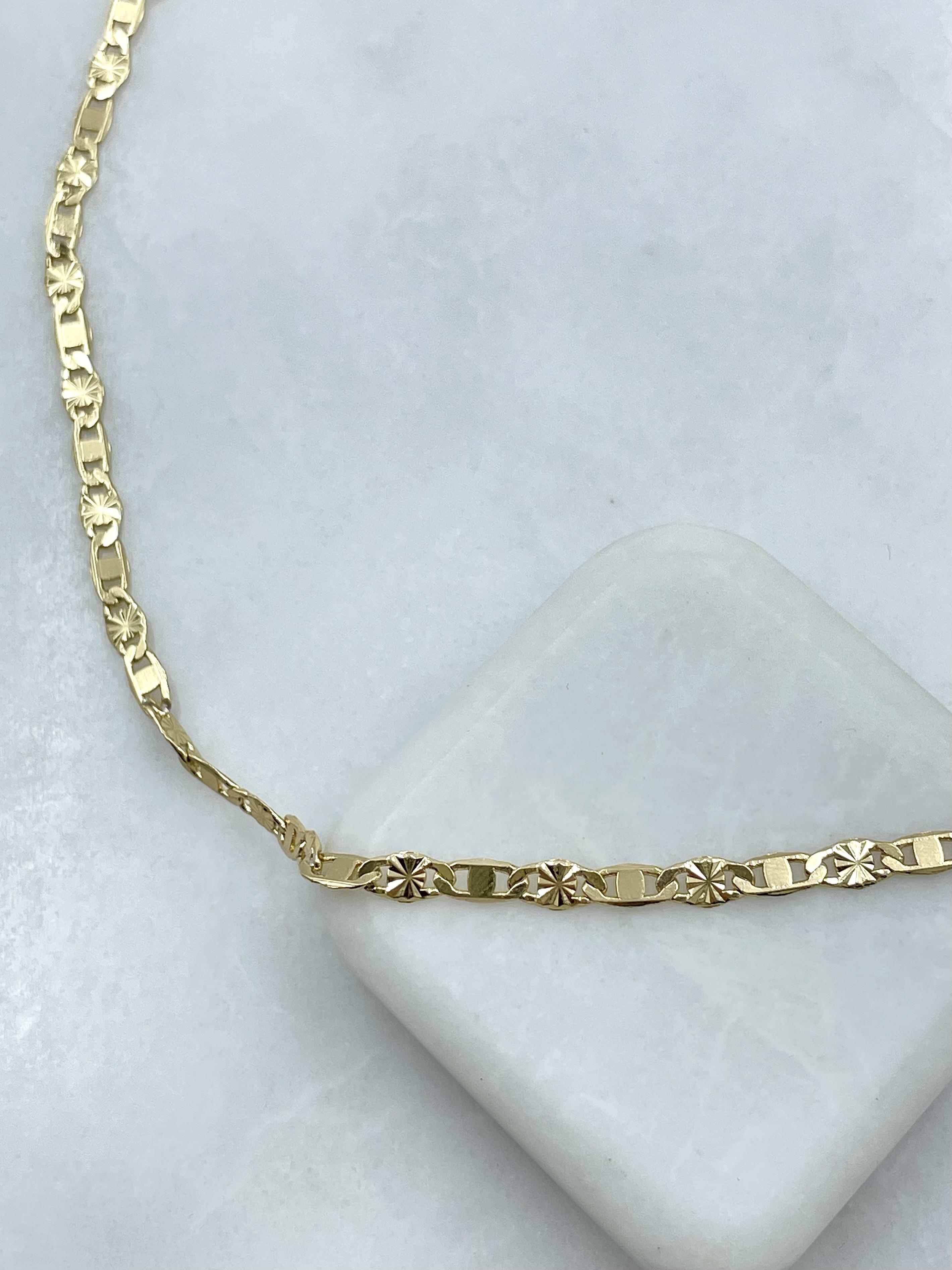 Altın Kaplama Lazer Kesim Zincir Kolye 45 cm Gold