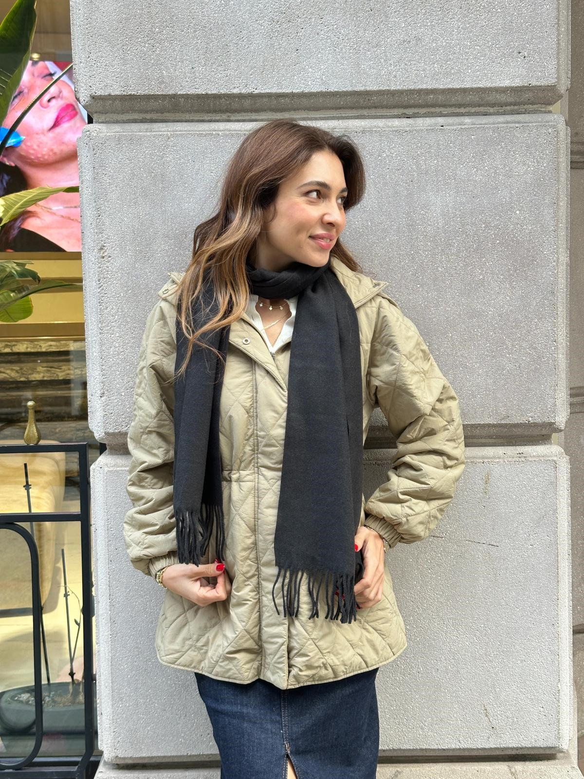 Püsküllü Kaşmir Şal Siyah