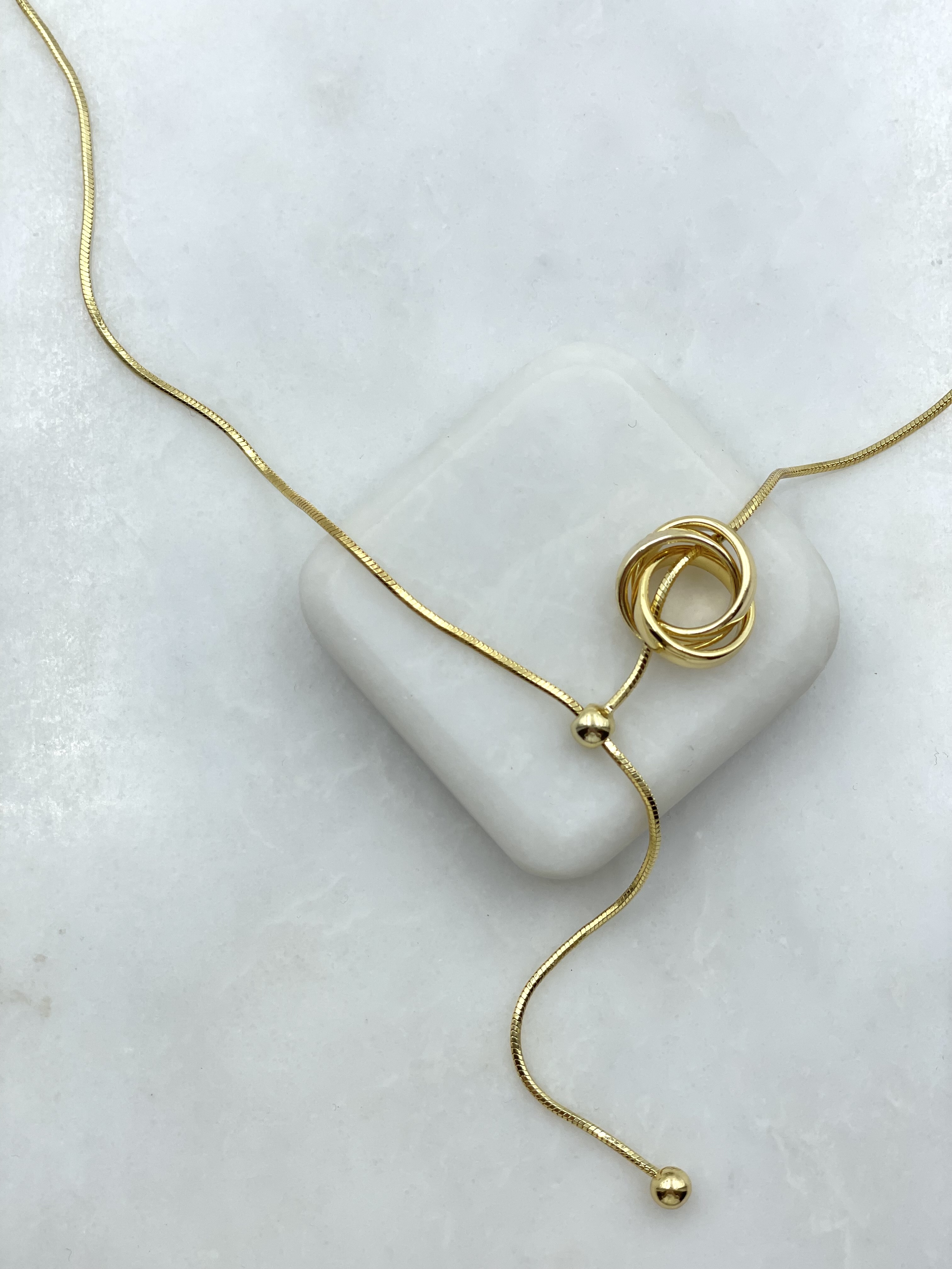 Özel Seri Halka Model Asansörlü Kolye Gold