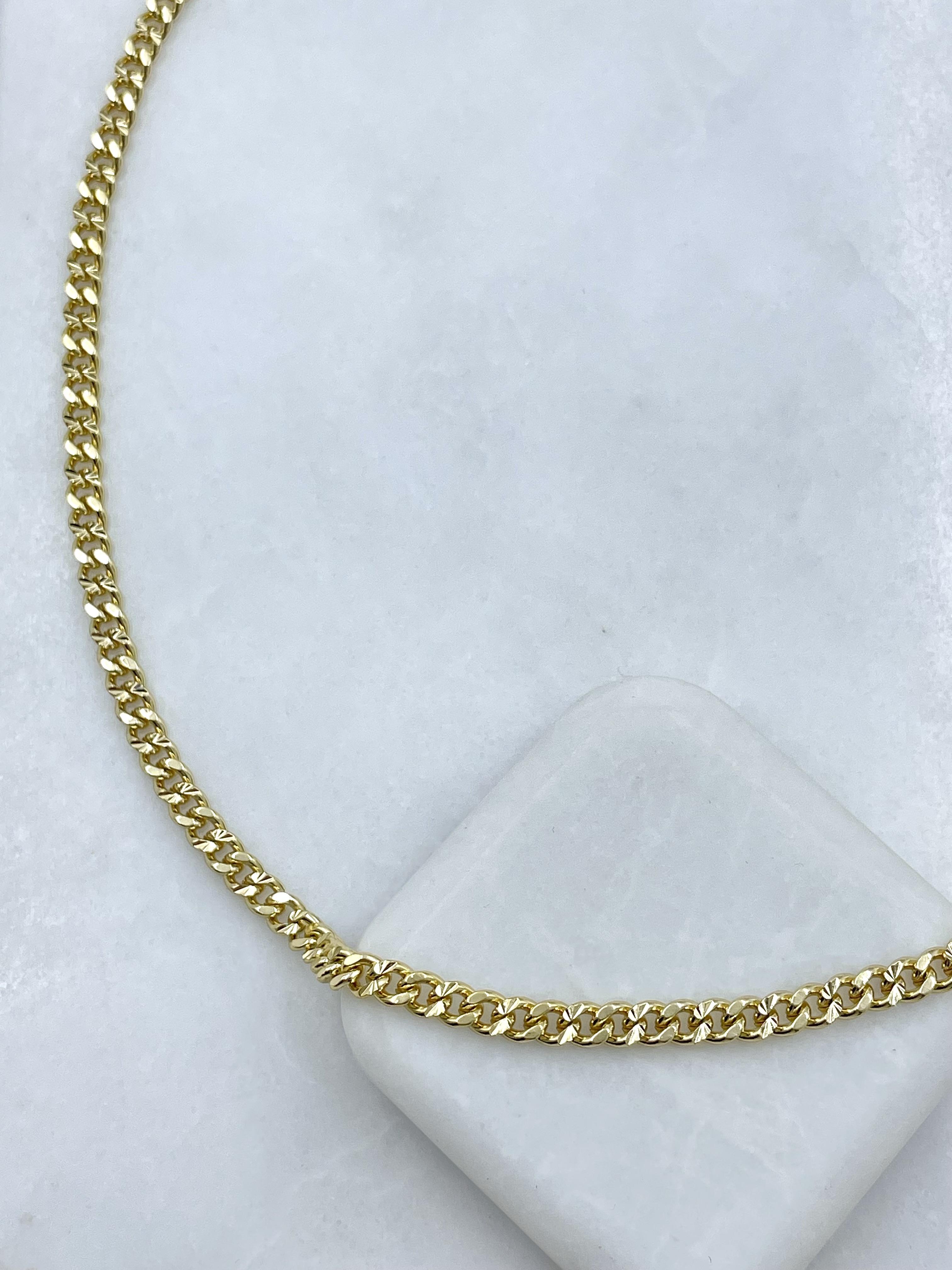 Özel Seri Lazer Kesim Zincir Kolye 45 cm Gold