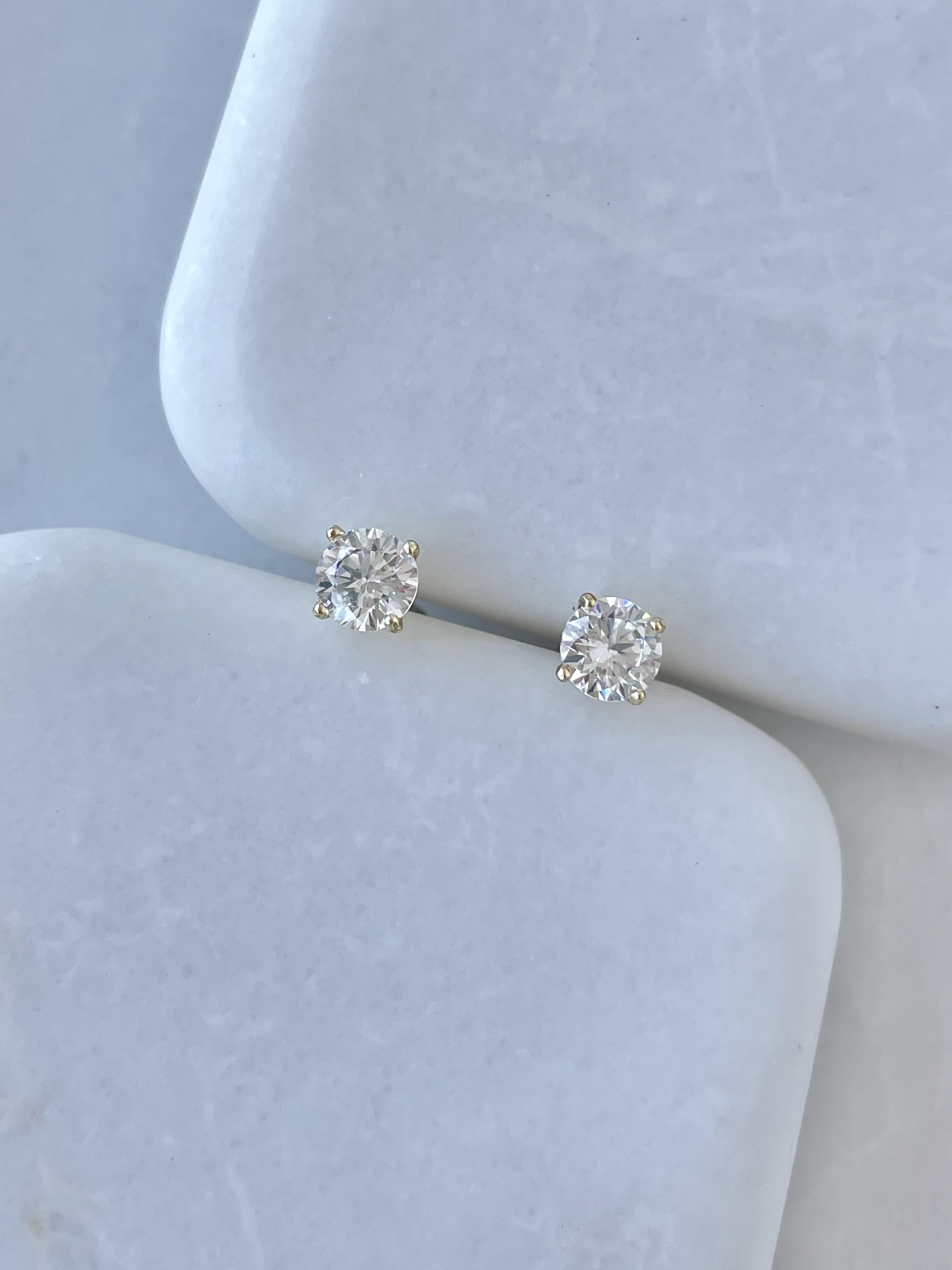 Özel Seri Minimal Kristal Küpe 0,5 mm Gold