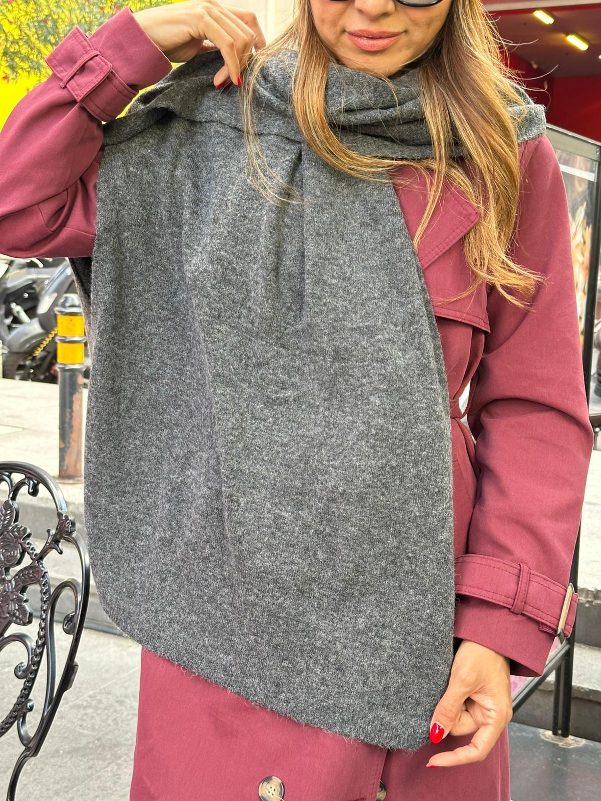 Yumuşak Dokulu Atkı Antrasit