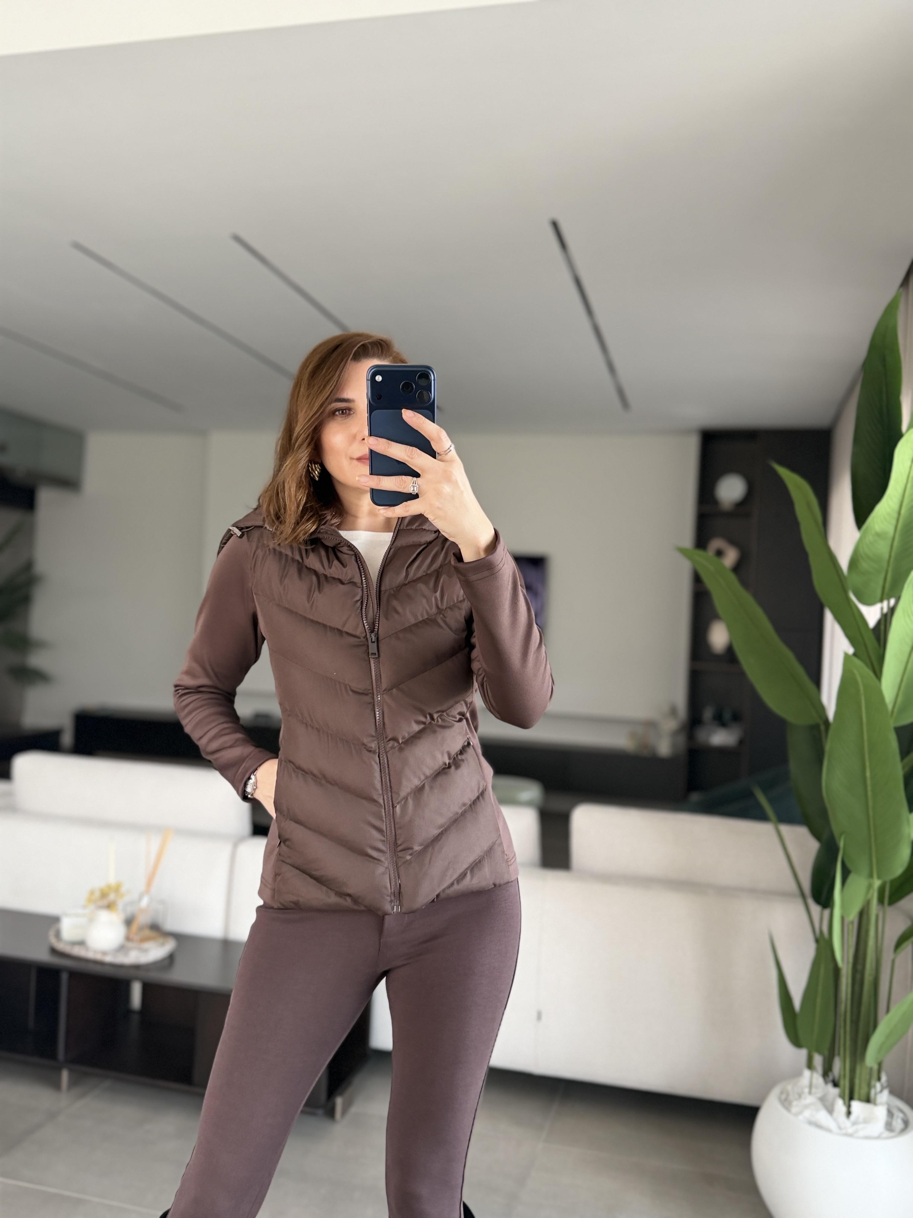 Acı Kahve Dalgıç Detay Şişme Ceket