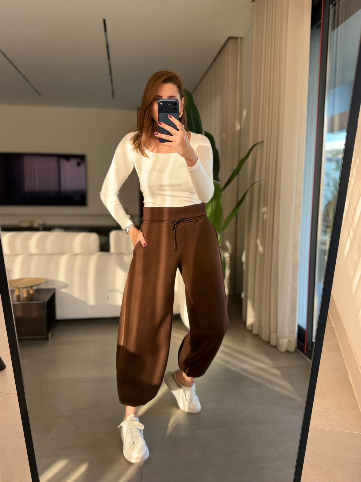 Acı Kahve Kaşkorse Kemerli Pantolon