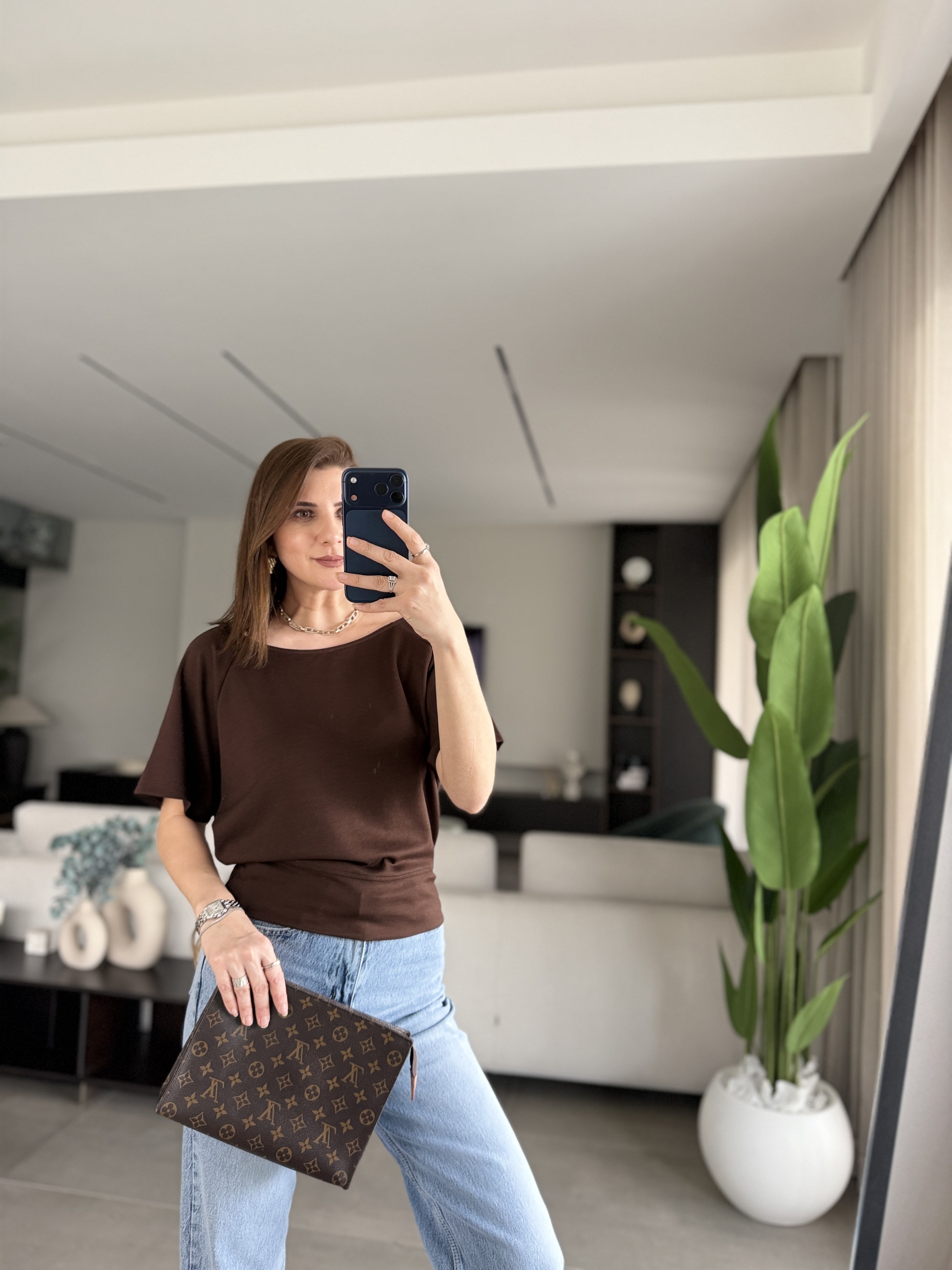 Acı Kahve Modal Yarasa Kol Bluz