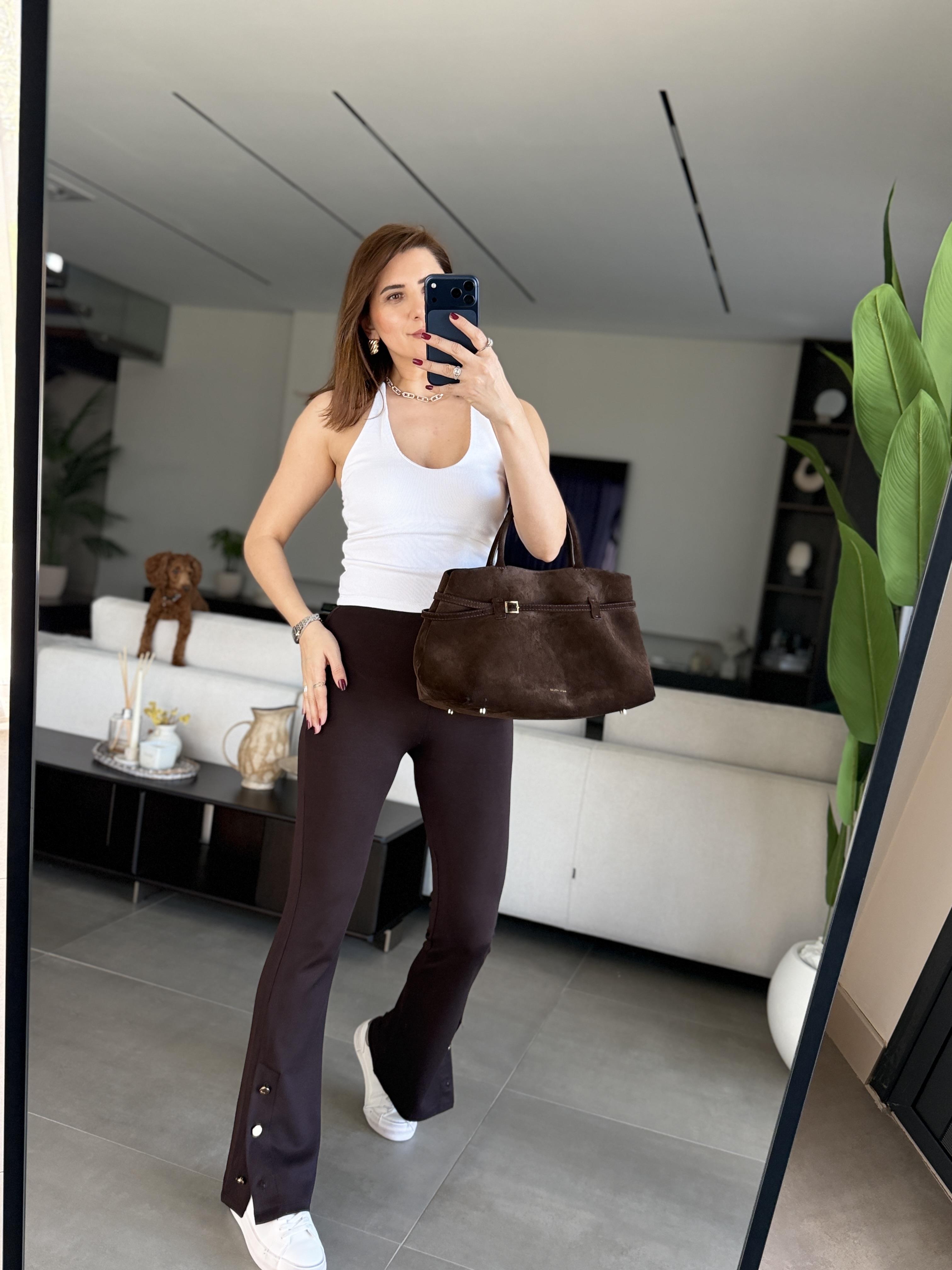 Acı Kahve Paça Çıtçıtlı Tayt