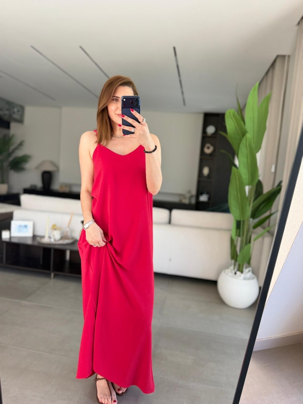 Bordo Ayarlanabilir İp Askılı Ayrobin Elbise