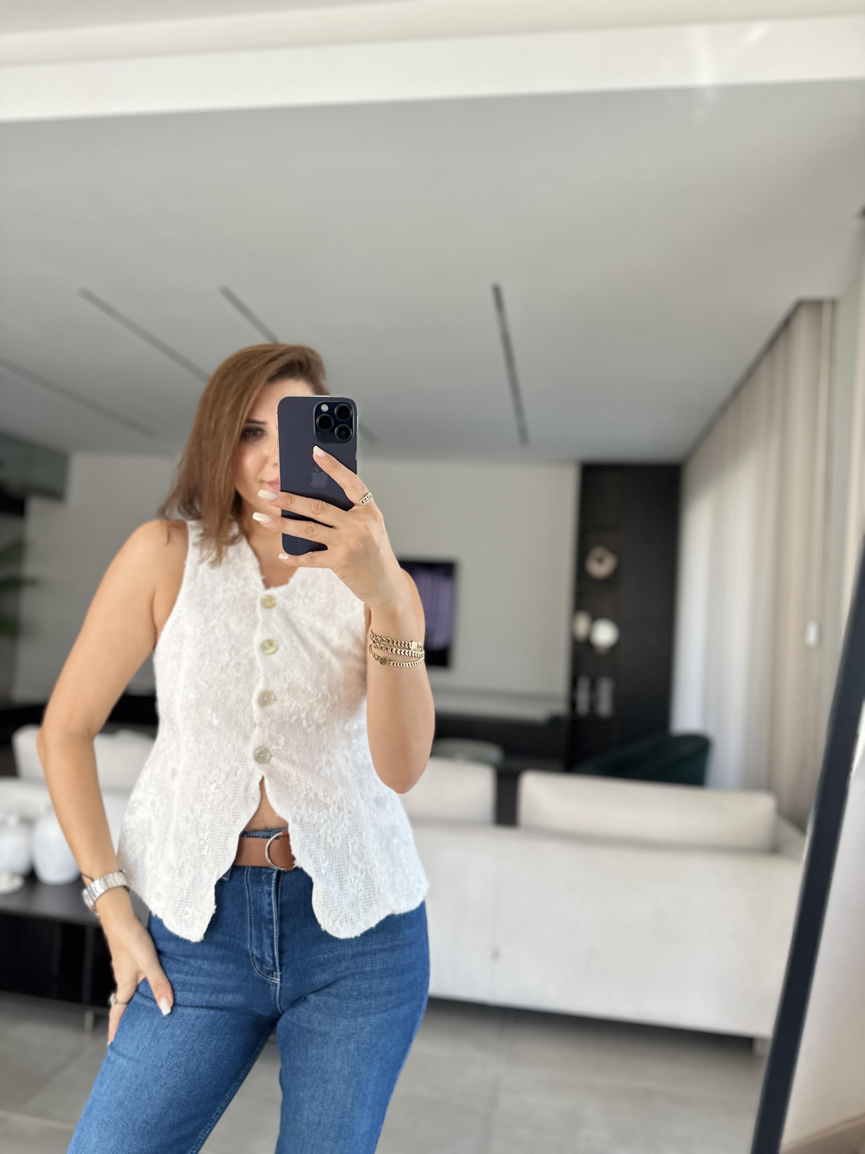 Dantel İşlemeli Yelek