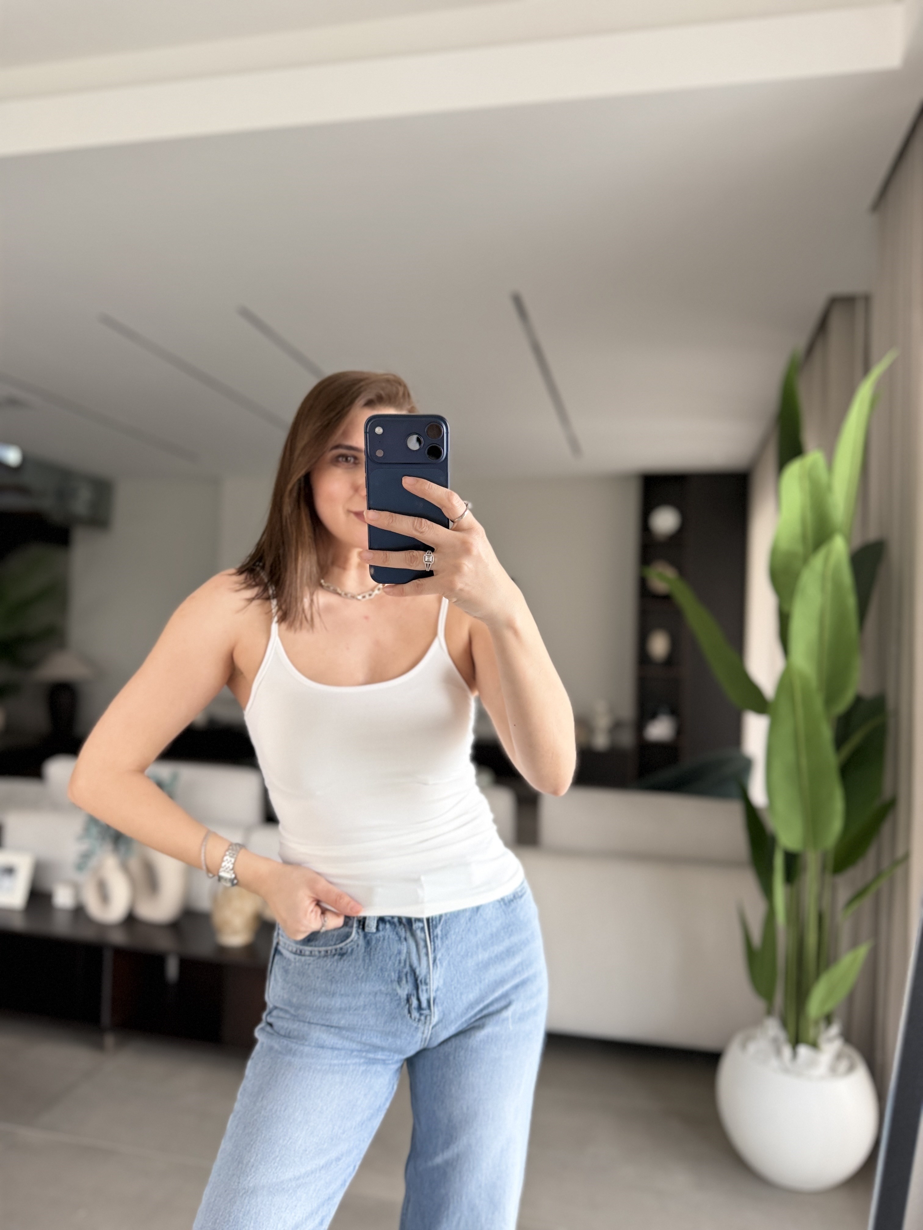 Ekru Polyemid İp Askılı Atlet