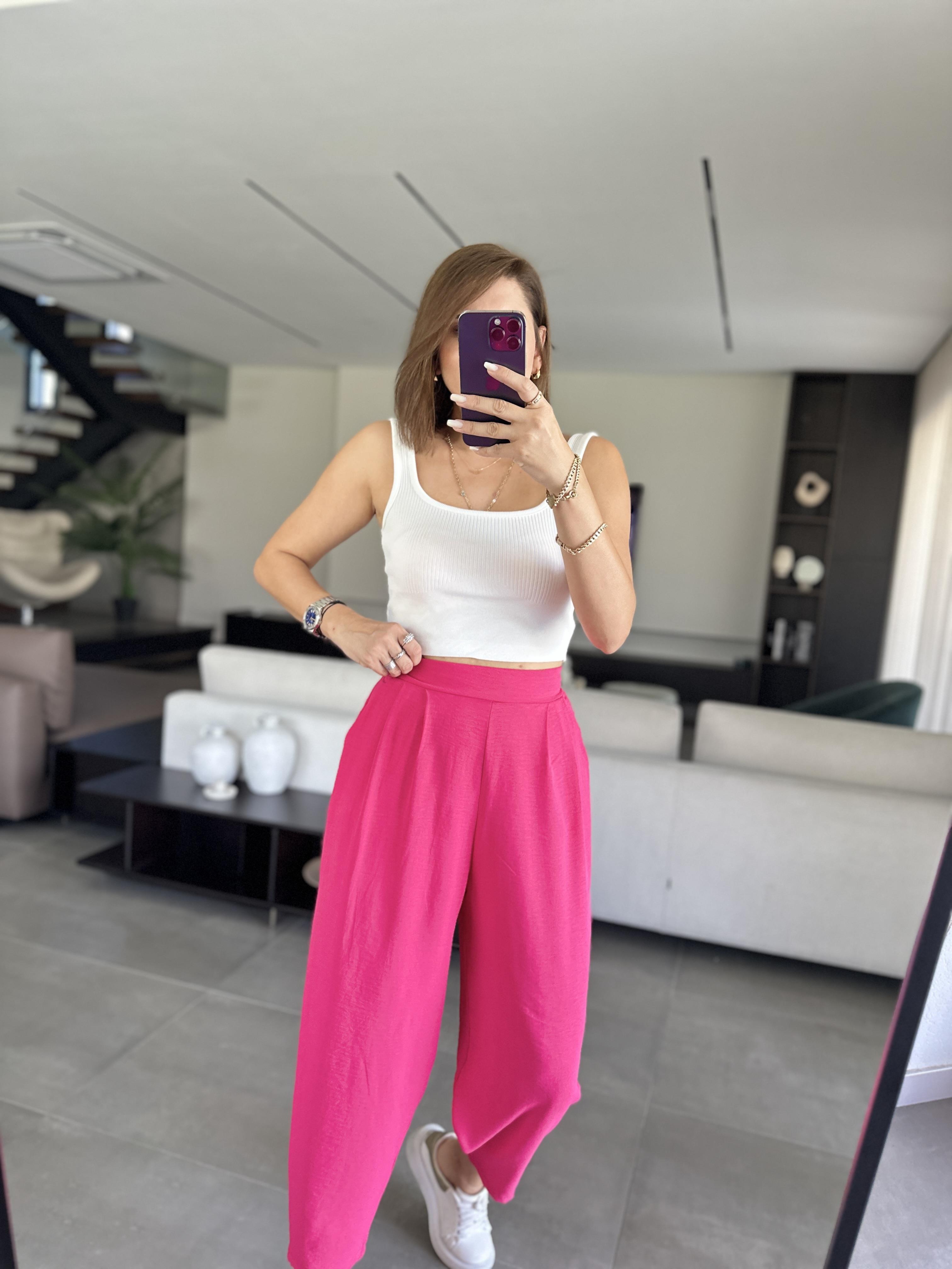 Fuşya Ayrobin Harem Pantolon