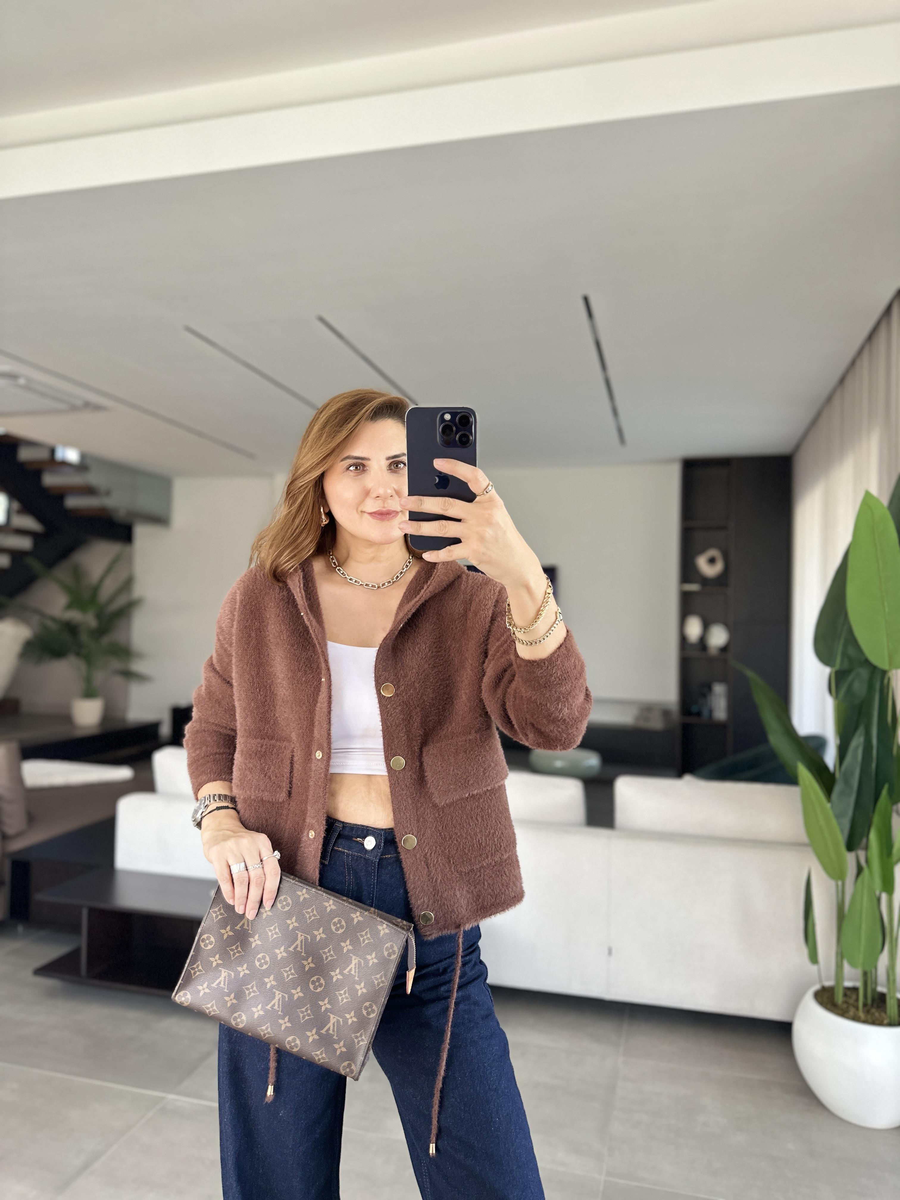 Kapşonlu Torba Cepli Hırka