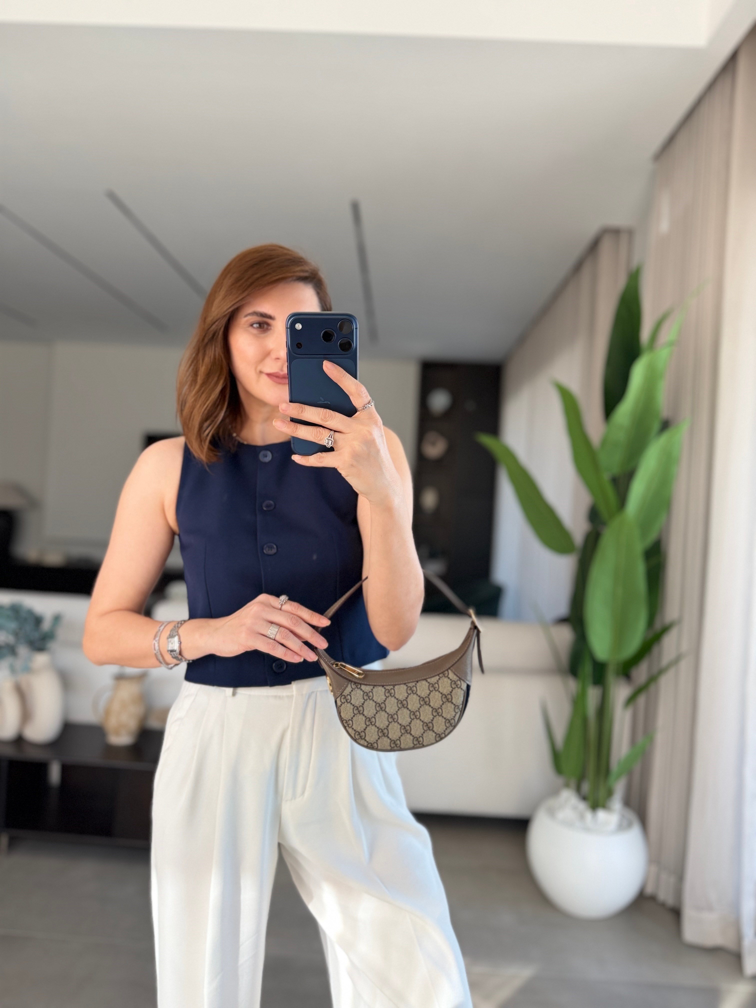 Lacivert Önü Düğmeli Yelek