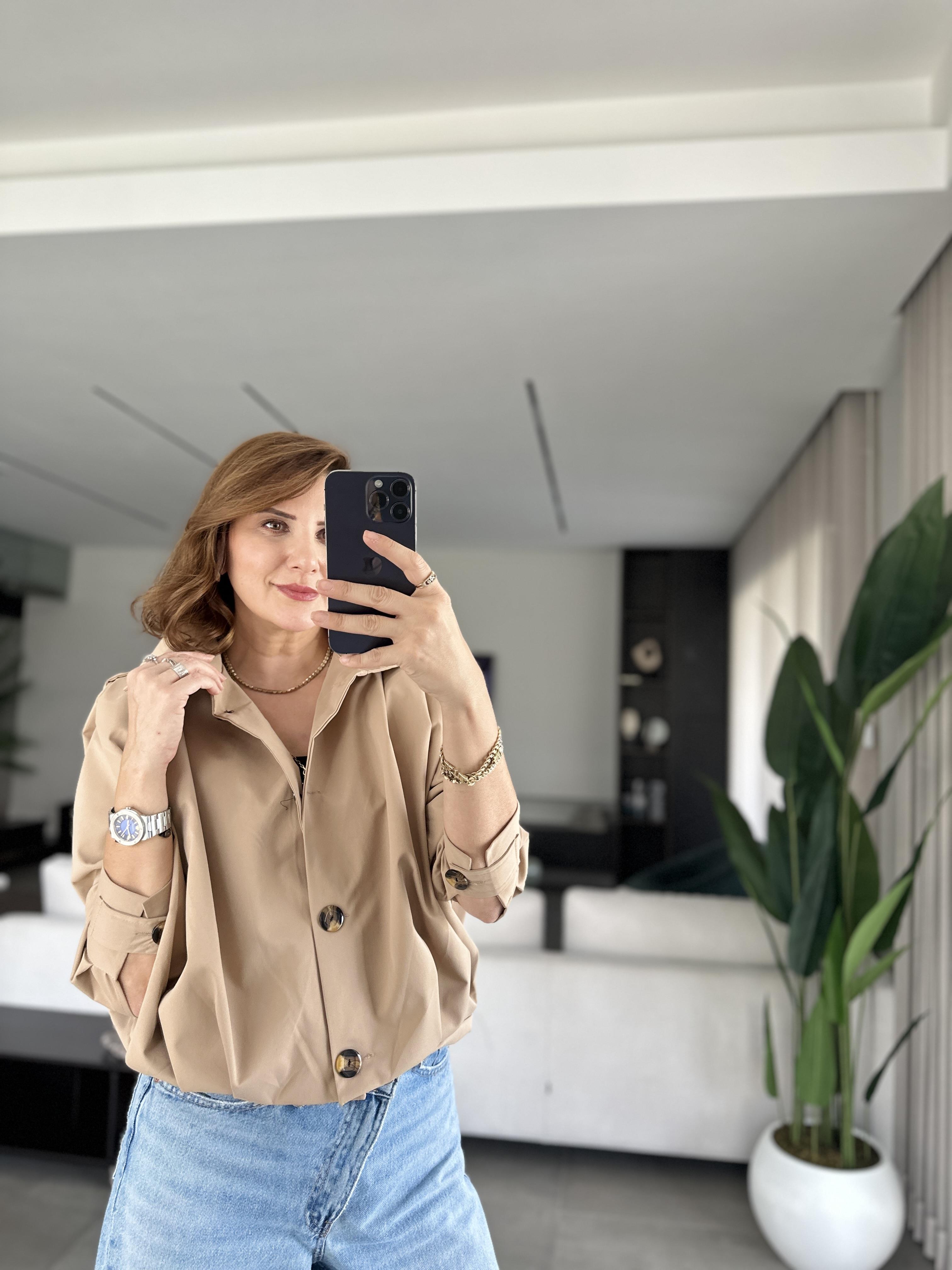 Omuz Apoletli Bel Pileli Trenckot