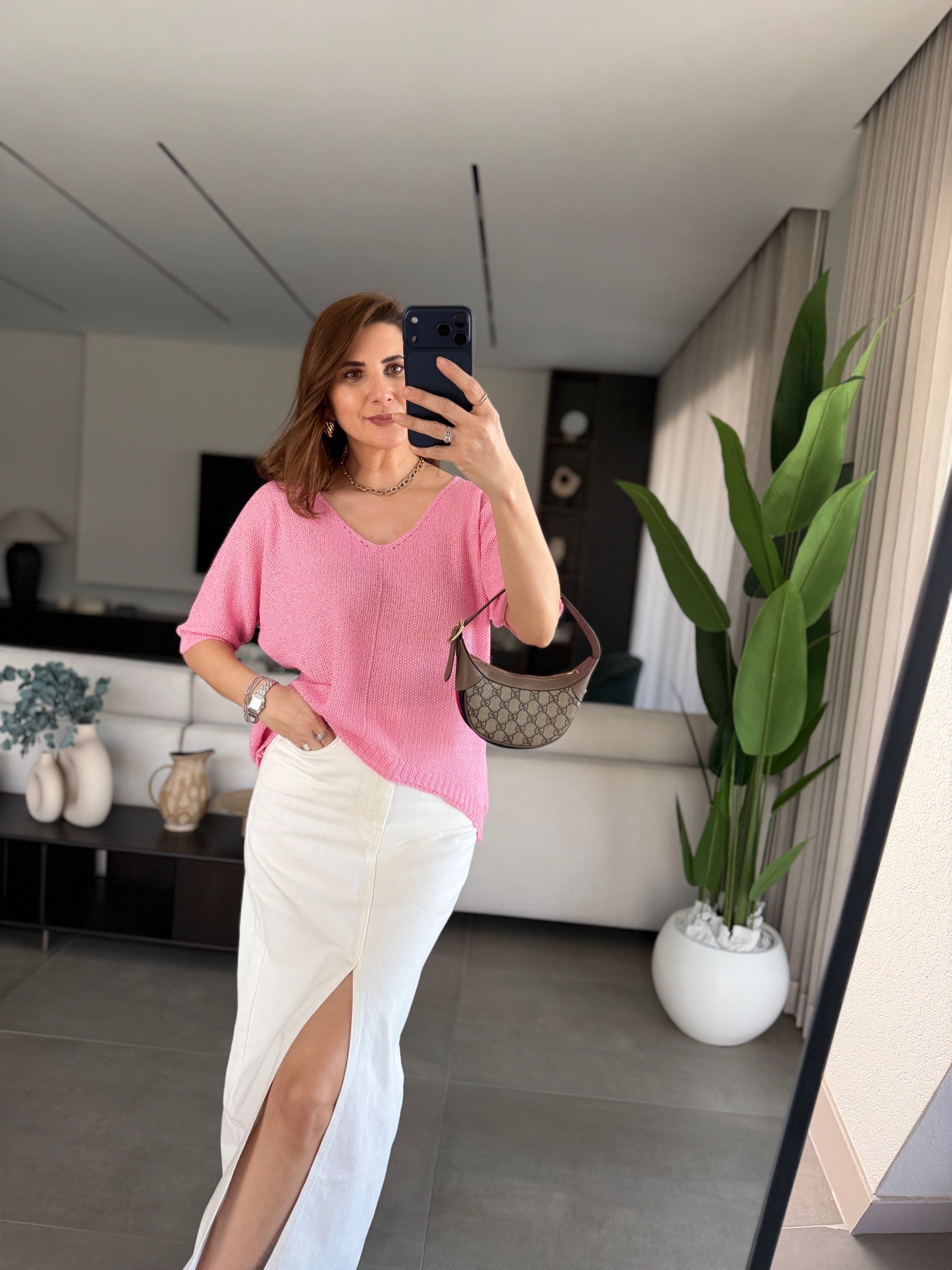 Pembe Milano Soft Basic Triko