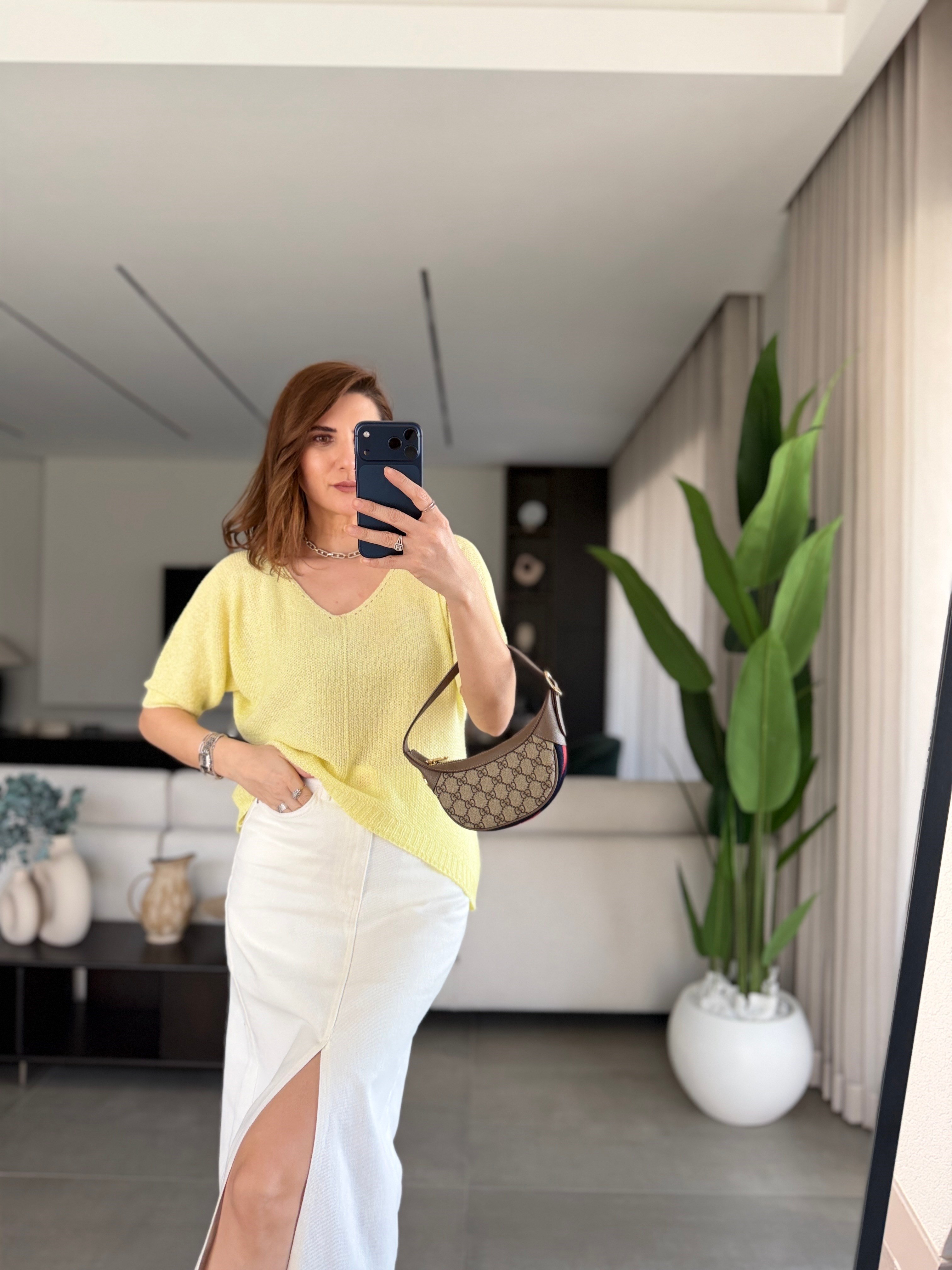 Sarı Milano Soft Basic Triko