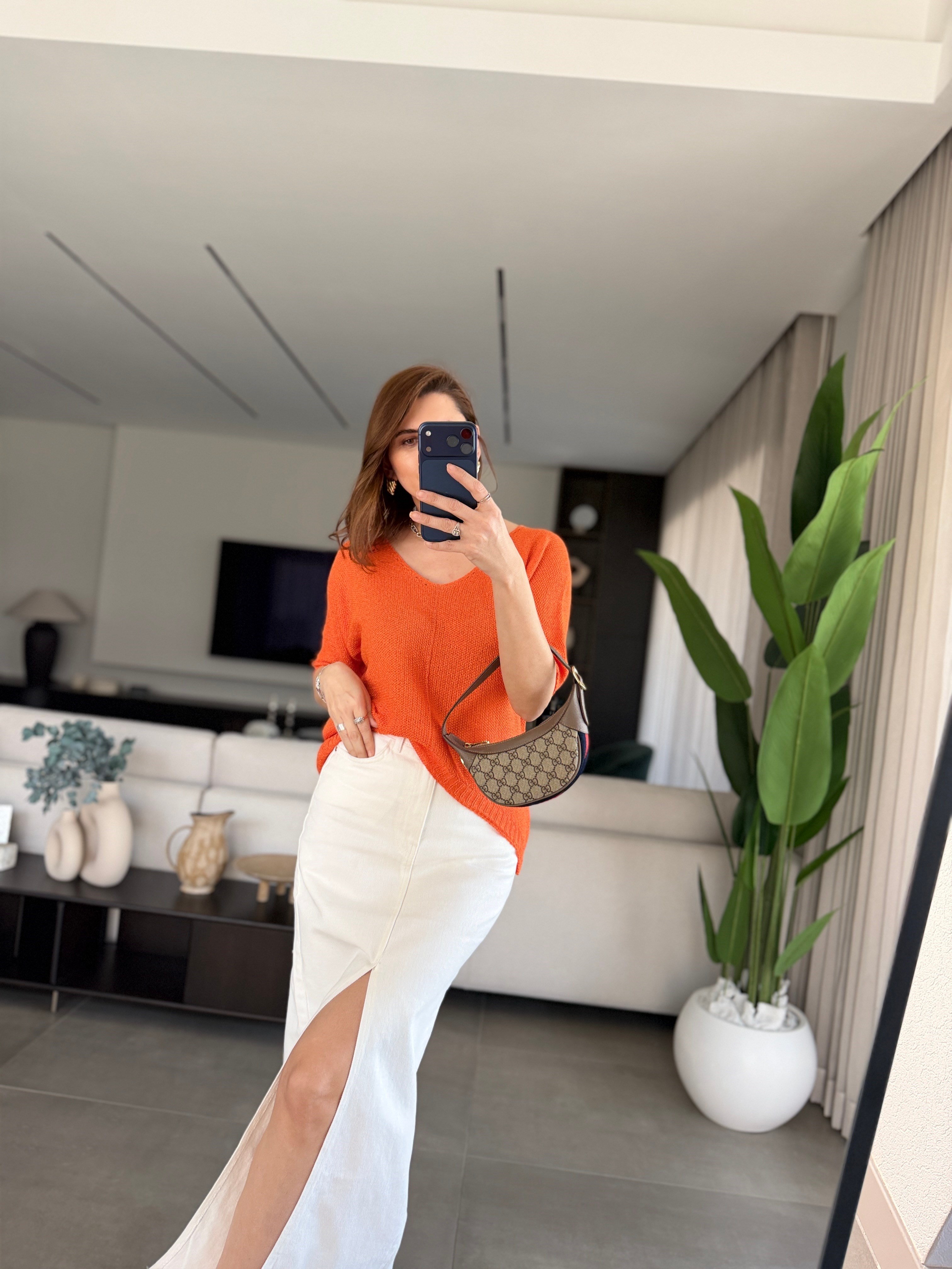 Turuncu Milano Soft Basic Triko