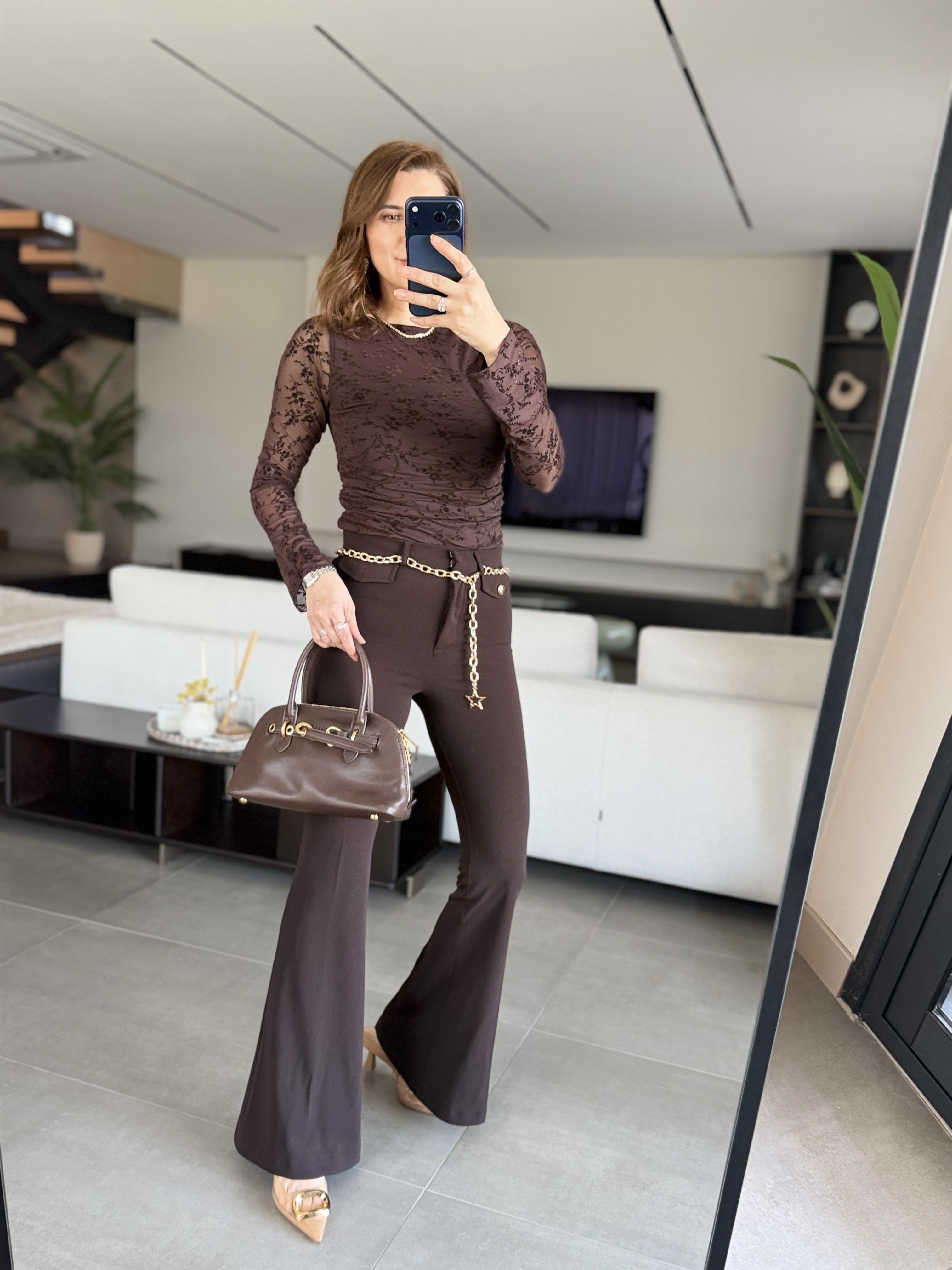 Zincirli İspanyol Paça Tayt