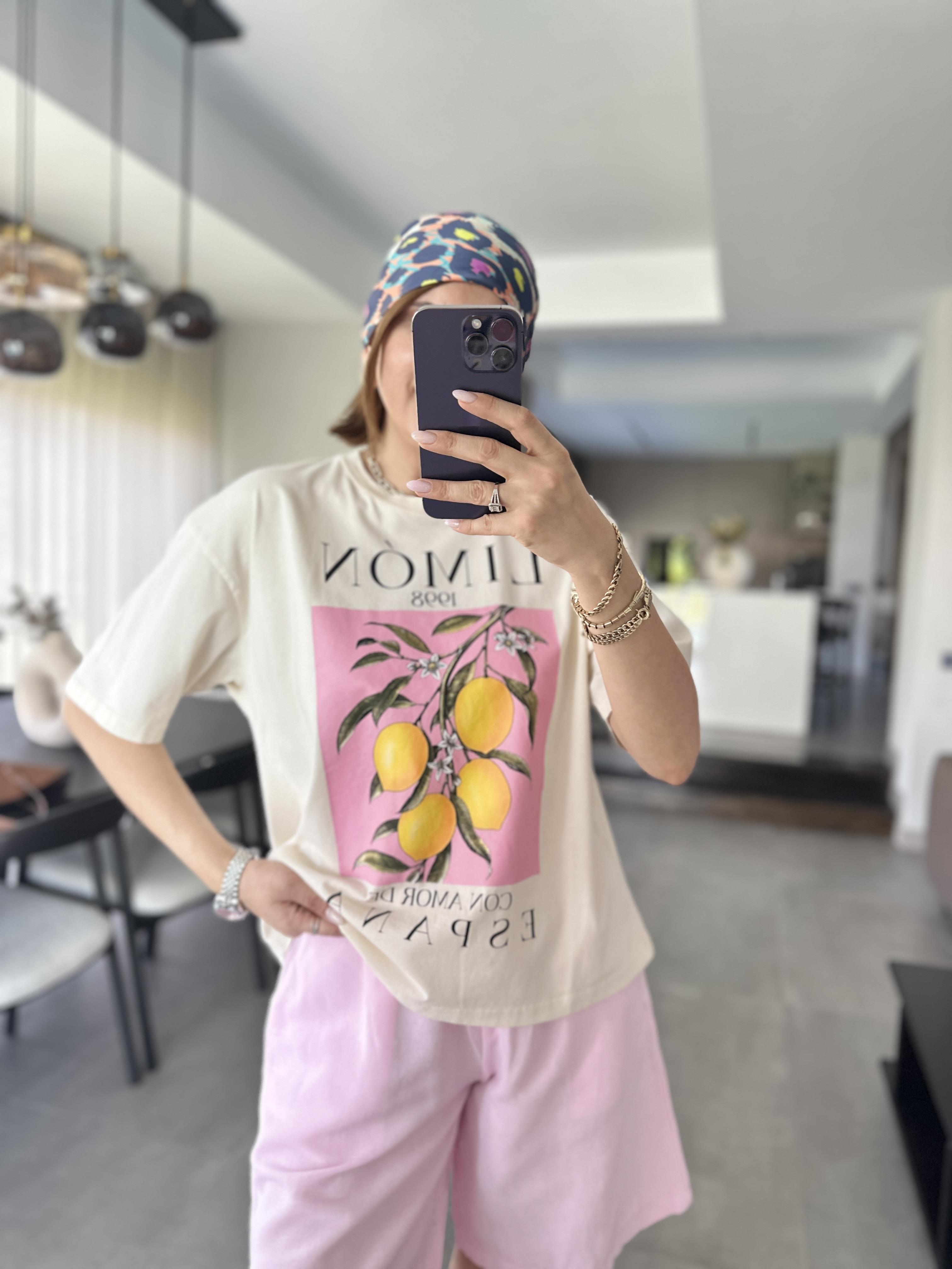 1998 Limon Baskılı T-shirt