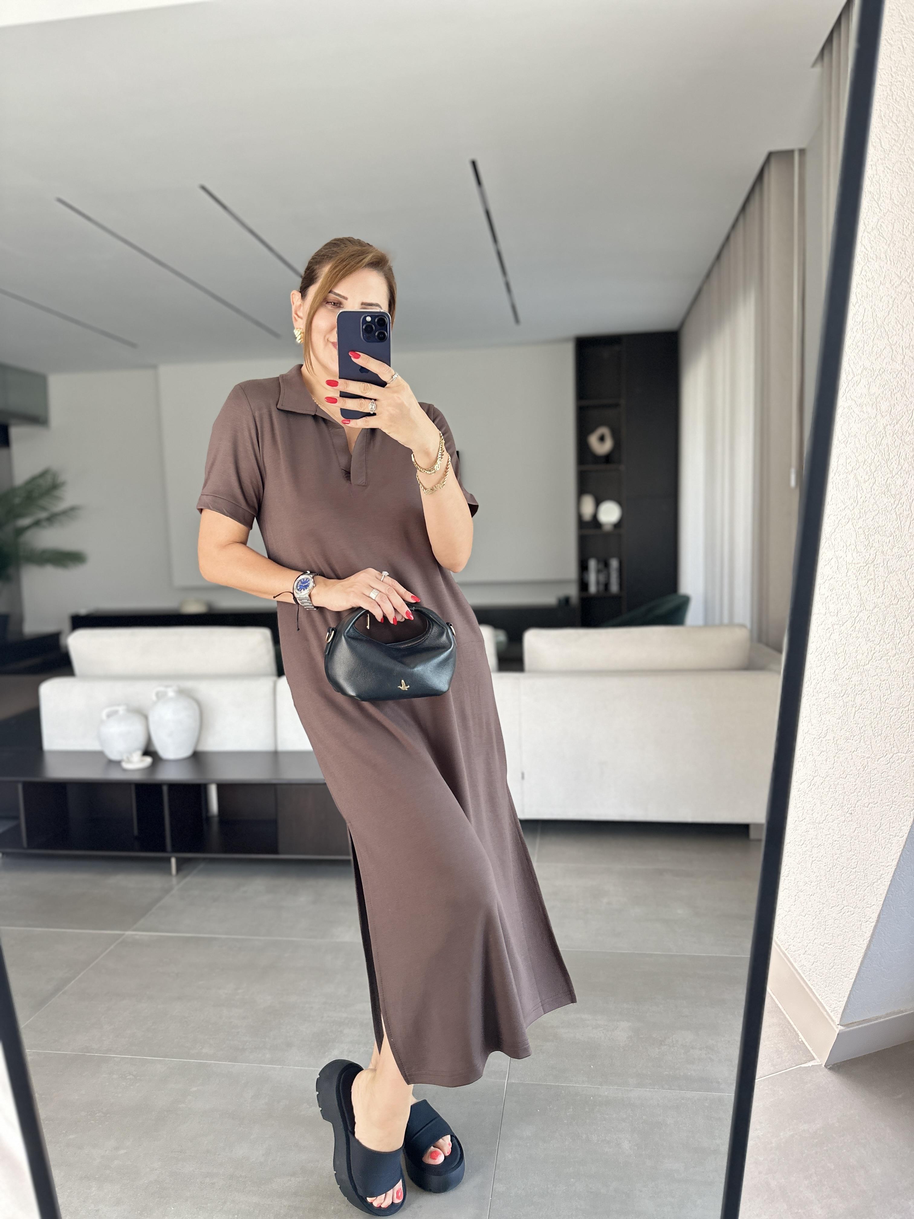 Acı Kahve Modal Golin Elbise