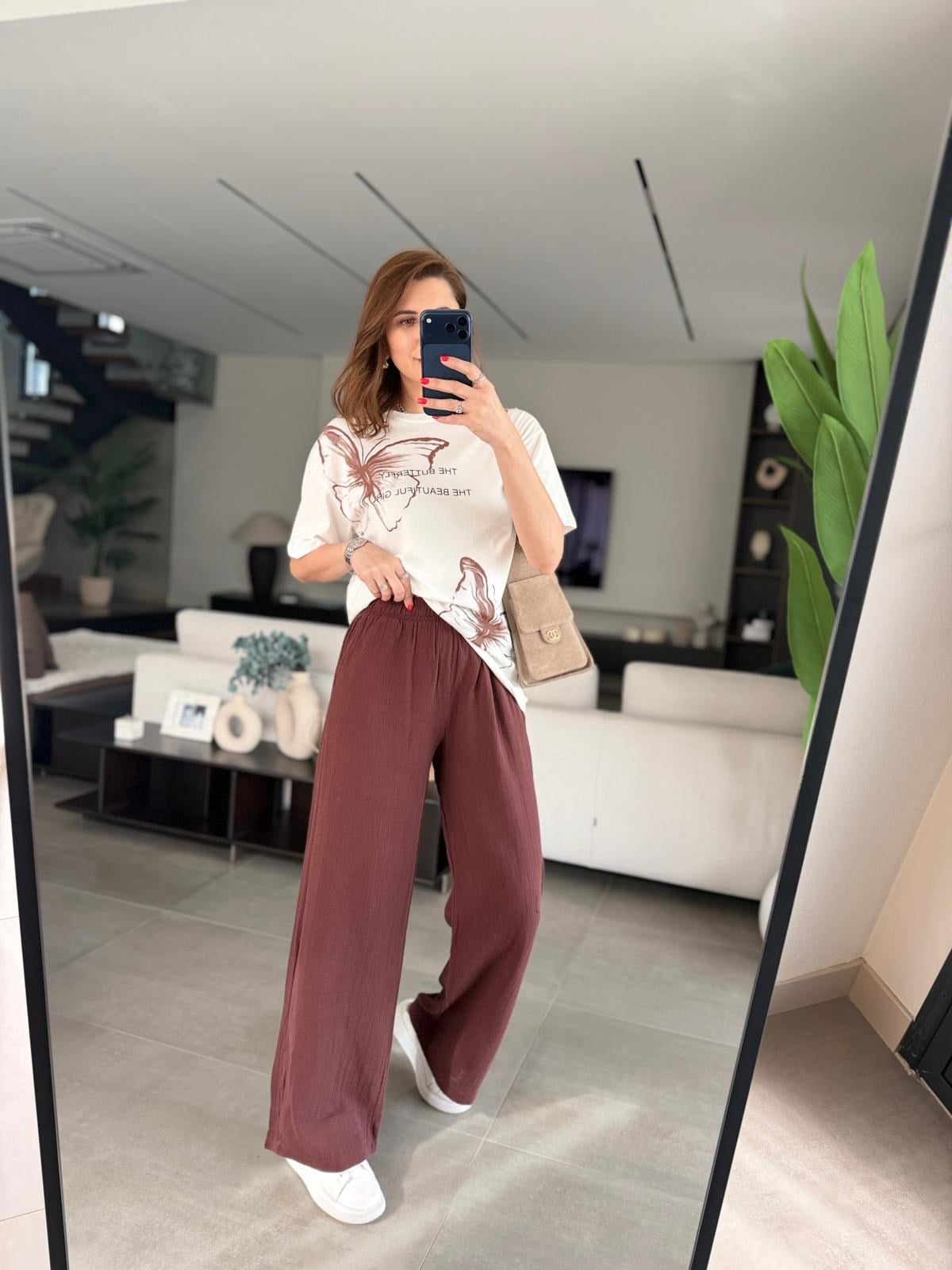 Acı Kahve Müslin Pantolon