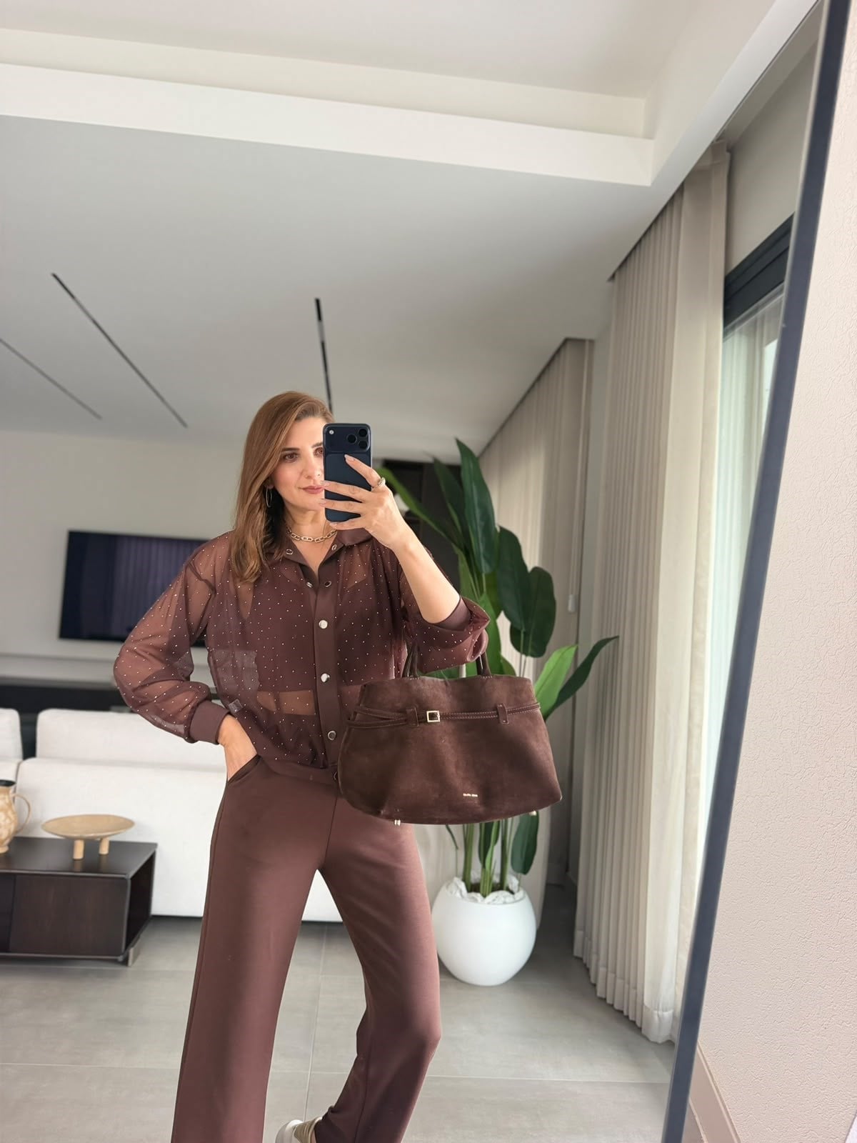 Acı Kahve  Pırıltı Tül Takım