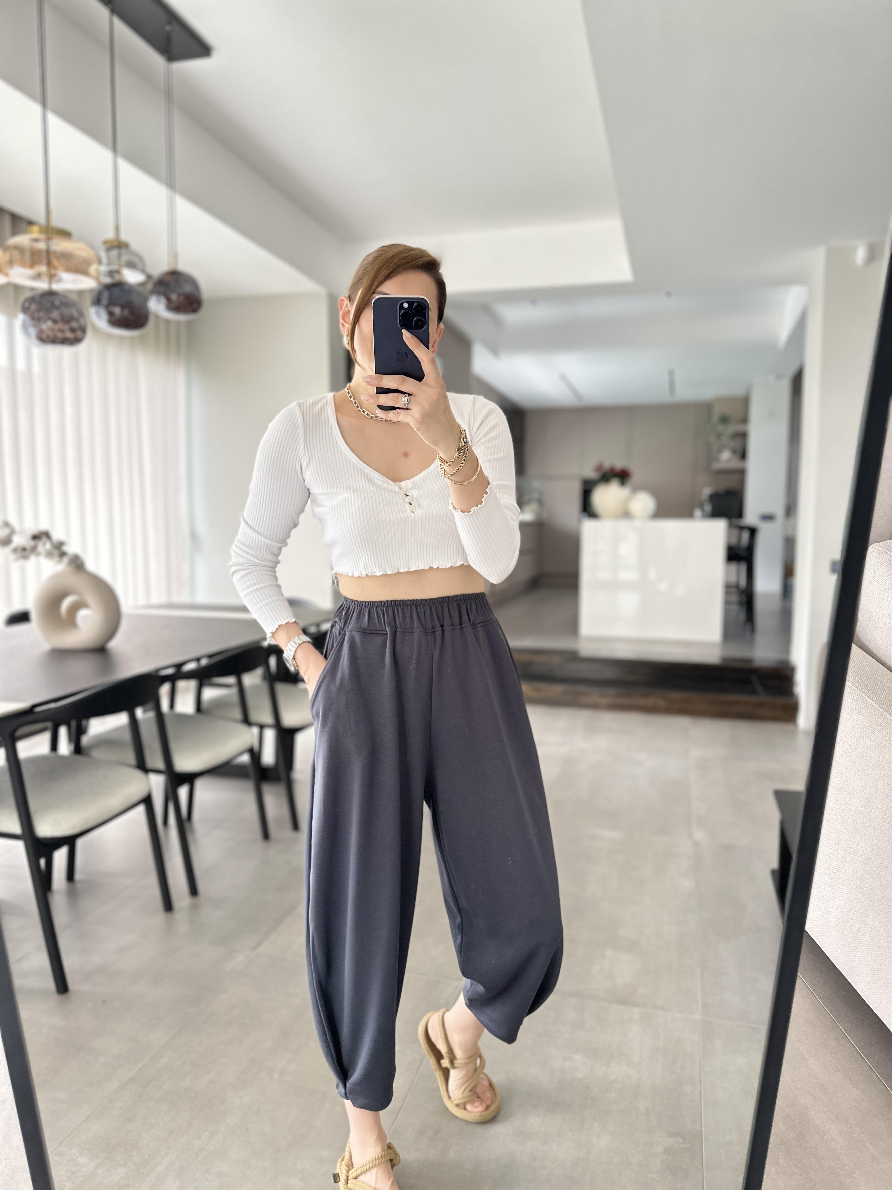 Antrasit Oys Şalvar Pantolon