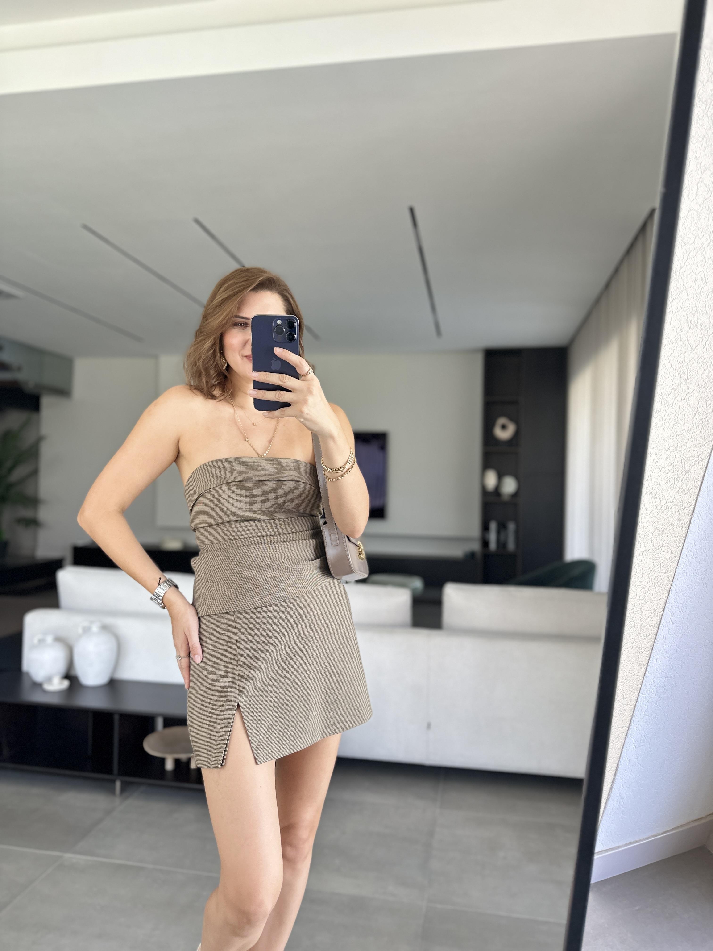 Asimetrik Bluz Şort Takım