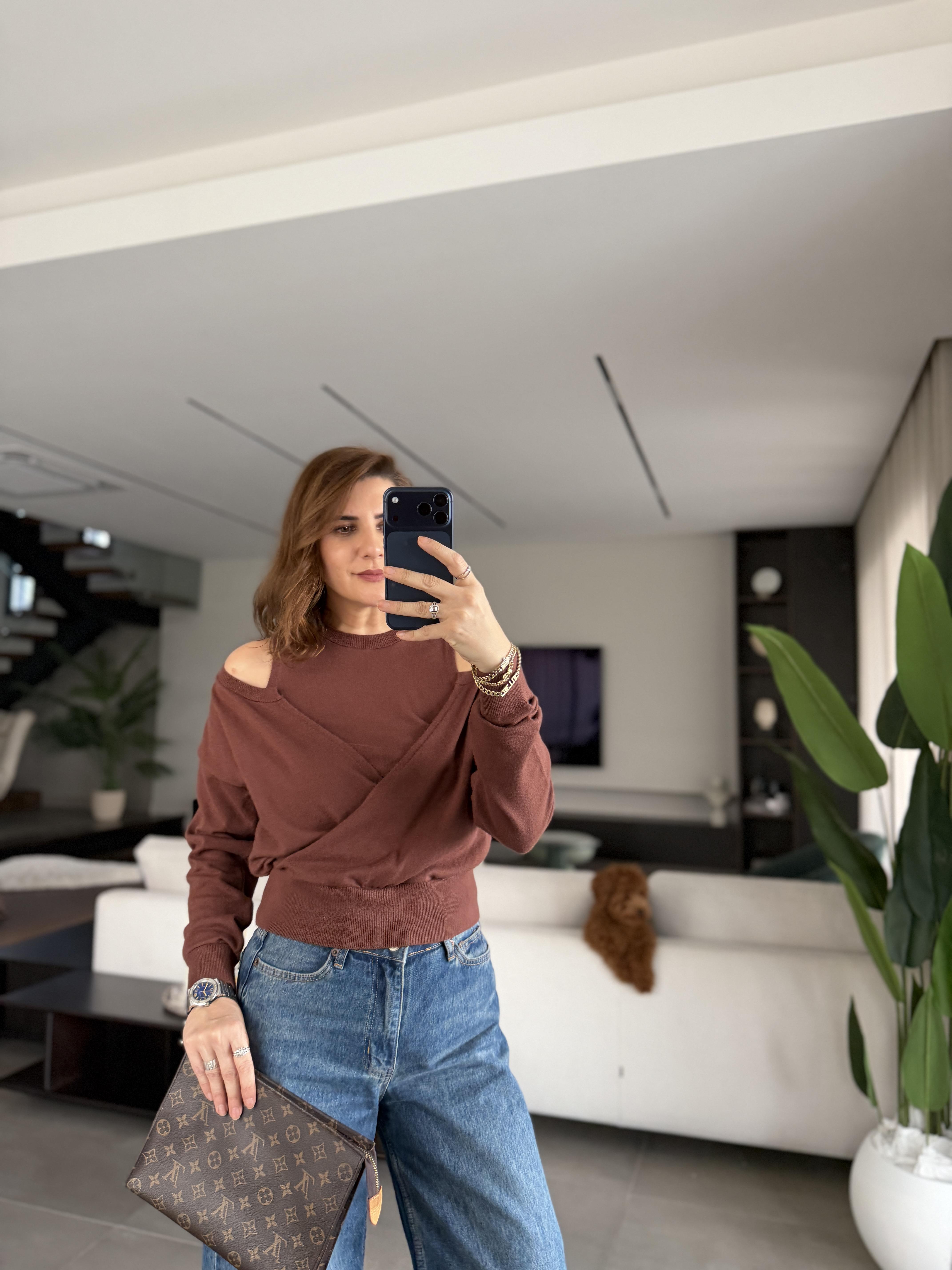 Atletli Kruvaze Yaka Bluz