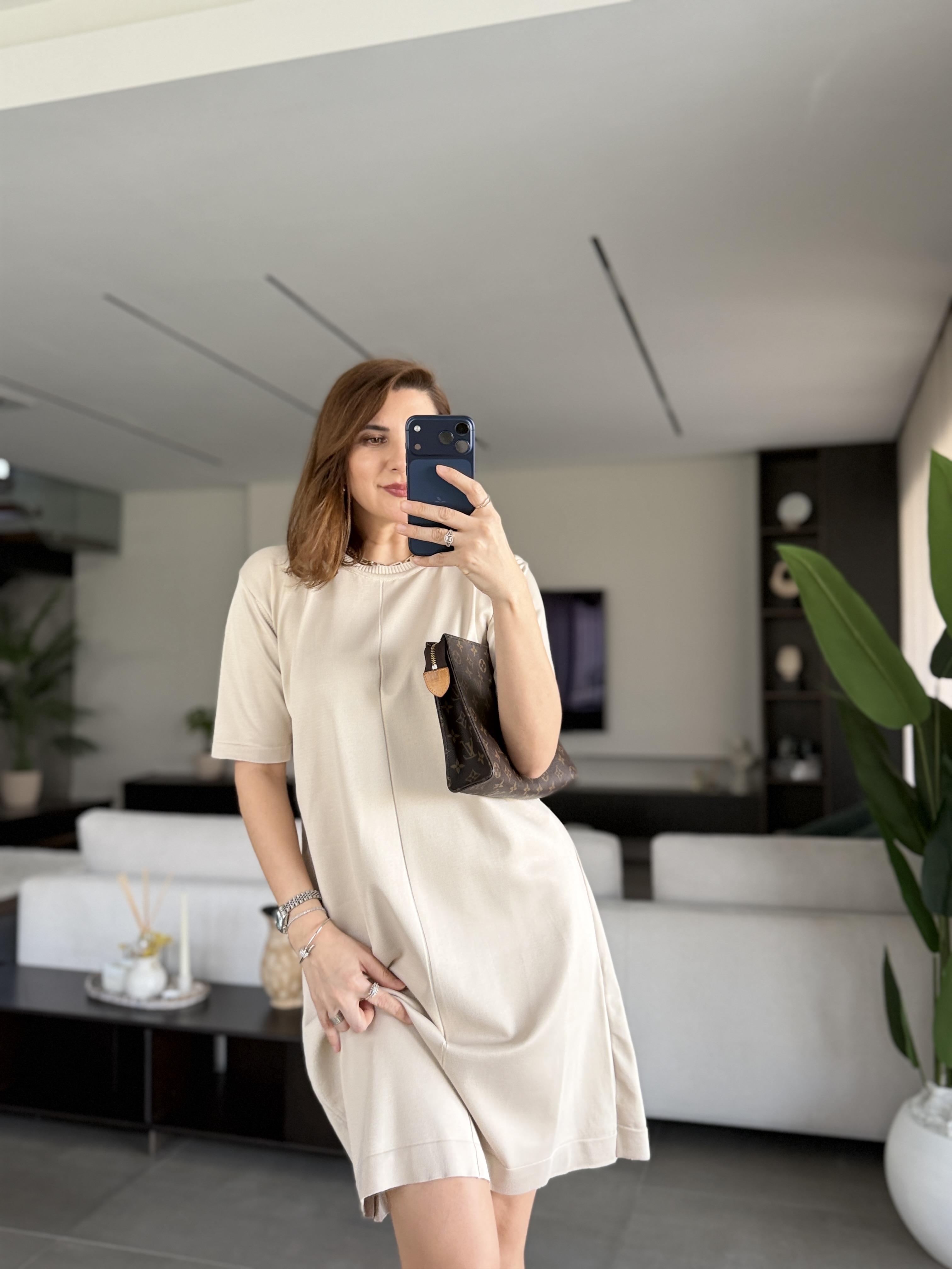 Bej Helen Yarım Kollu Triko Elbise