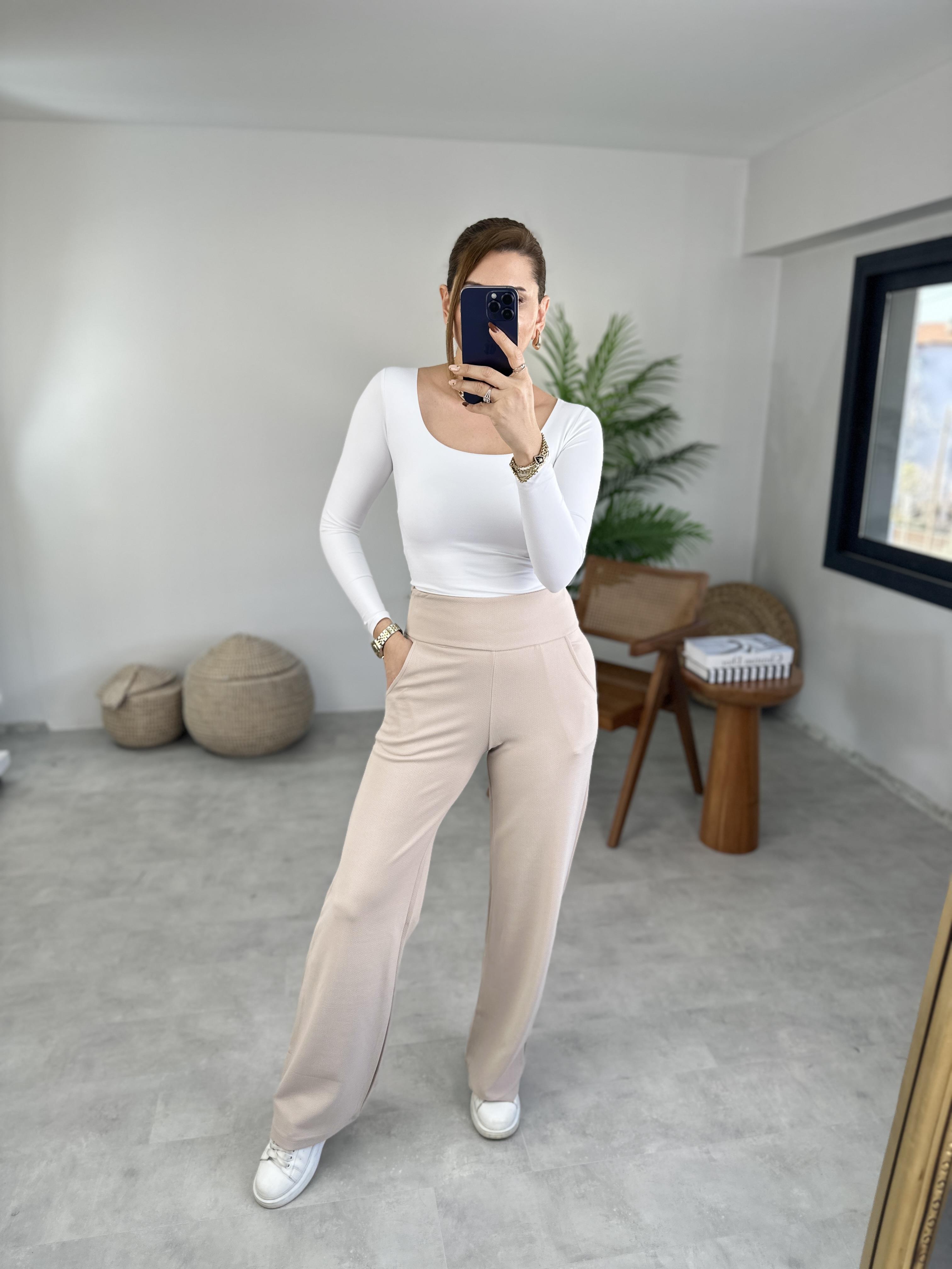 Bej Korseli Korsaj Pantolon