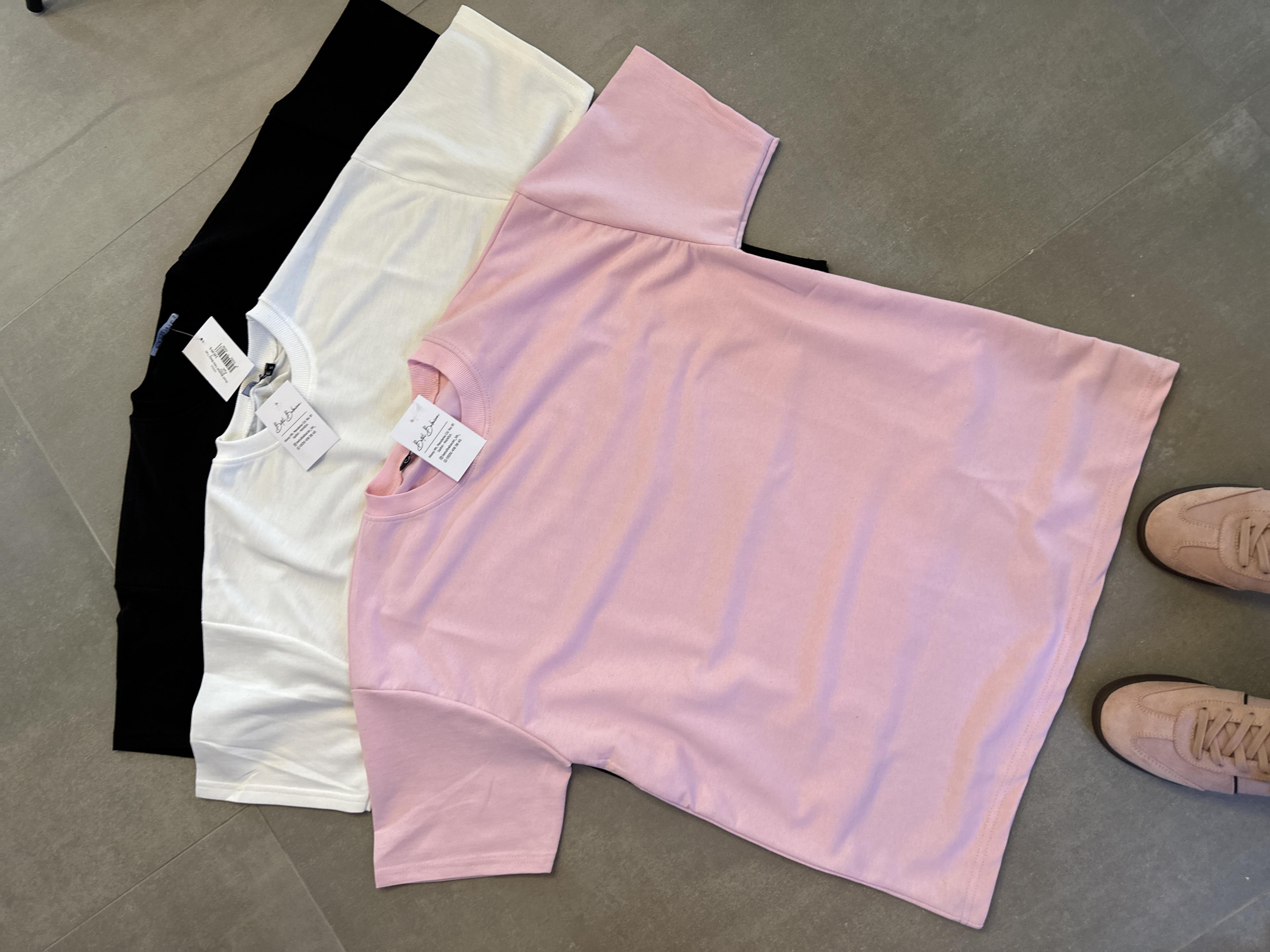 Beyaz Bisiklet Yaka Basic T-shirt